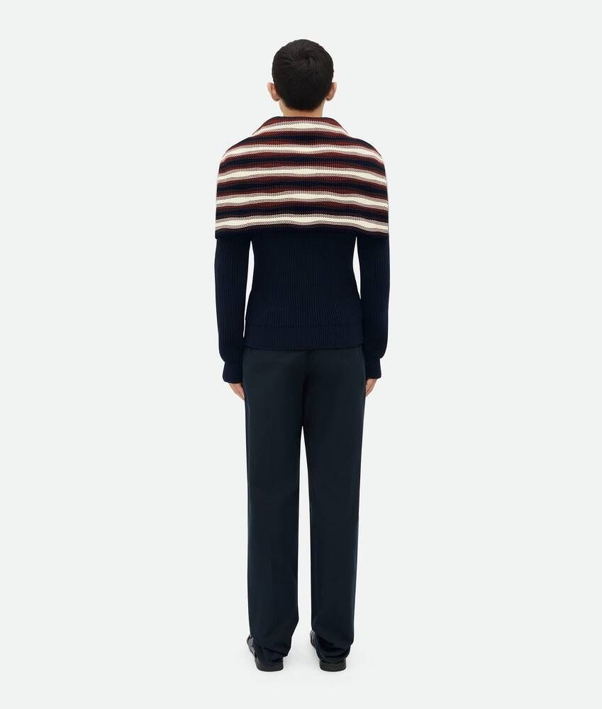 o1bcso1str0226 Cotton Striped Cardigan in Navy