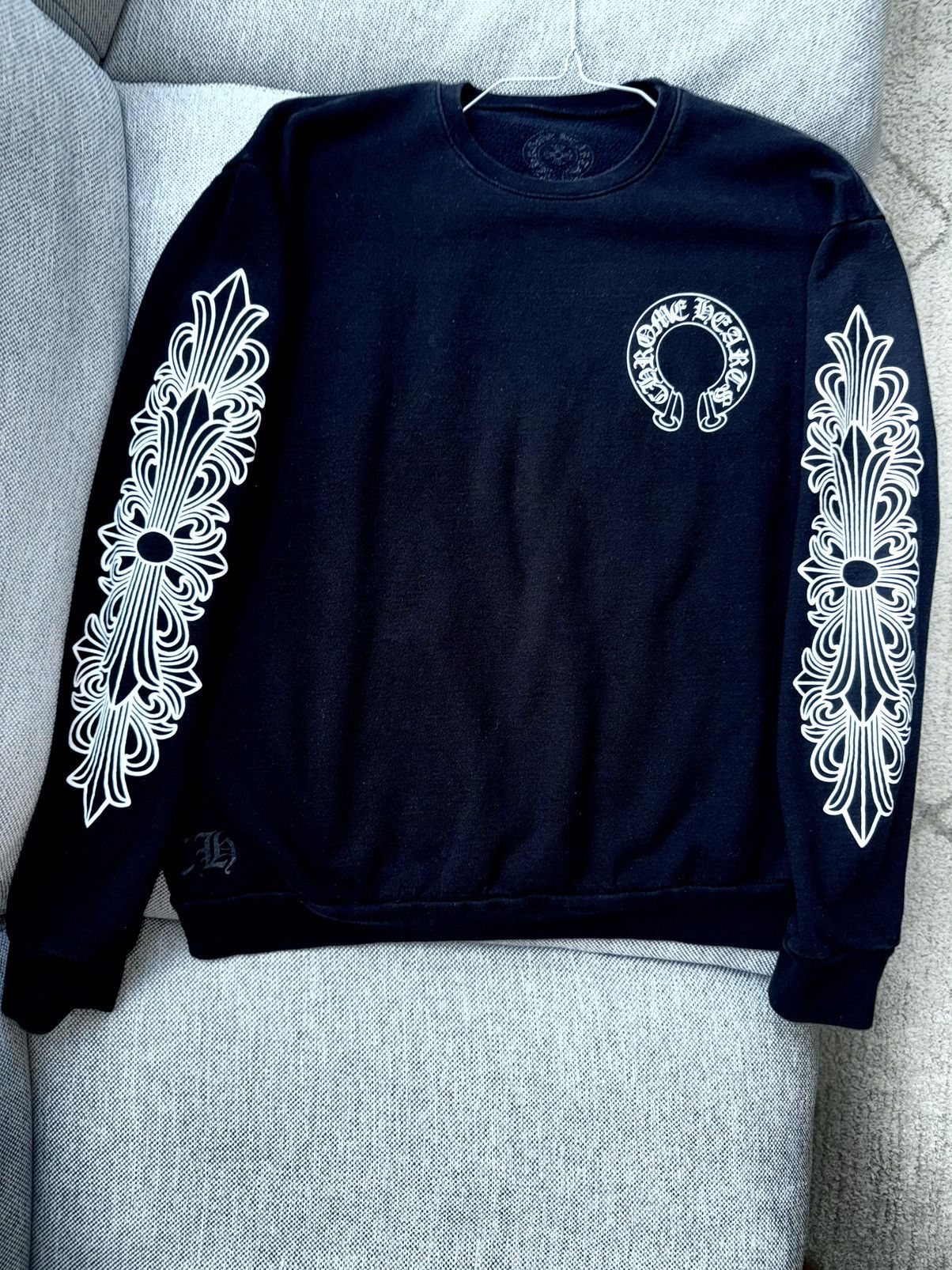 Chrome Hearts Chrome Hearts black scroll crew neck Size US M / EU 48-50 / 2 - 1 Thumbnail