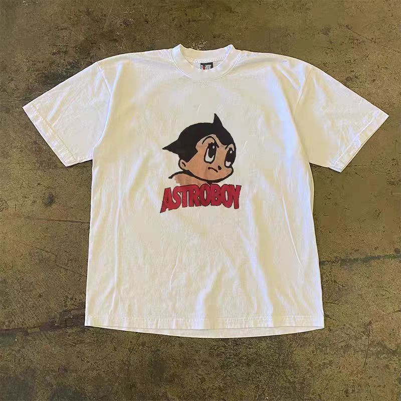 Vintage White casual retro cartoon Astro Boy print t-shirt Size US M / EU 48-50 / 2 - 1 Thumbnail