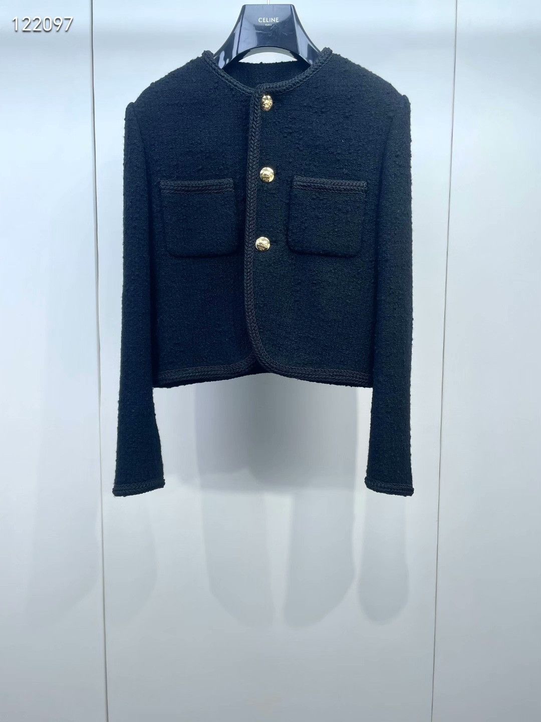 Celine Celine Tweed Black Gold Coat Size S / US 4 / IT 40 - 1 Thumbnail