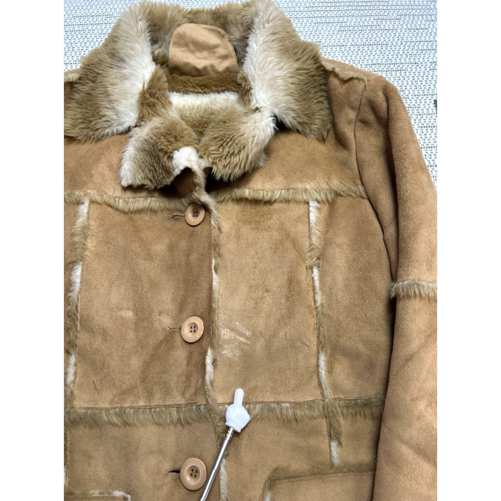 Bebe VINTAGE Bebe Fur Lined Afghan Coat Womens Small Brown Lined Notch Lapel Coat Size S / US 4 / IT 40 - 4 Thumbnail