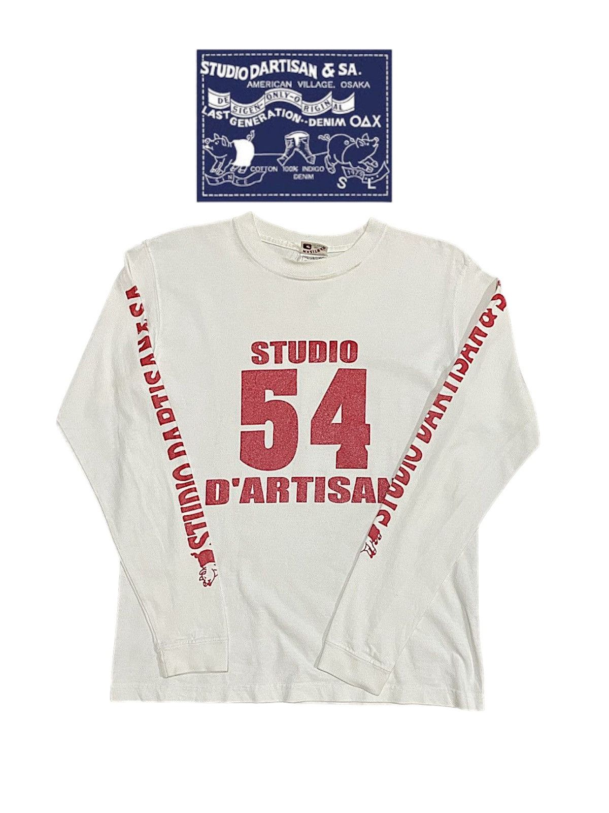 Japanese Brand Vintage Studio D'Artisan 54 Square Field Script Tee Size US M / EU 48-50 / 2 - 2 Thumbnail