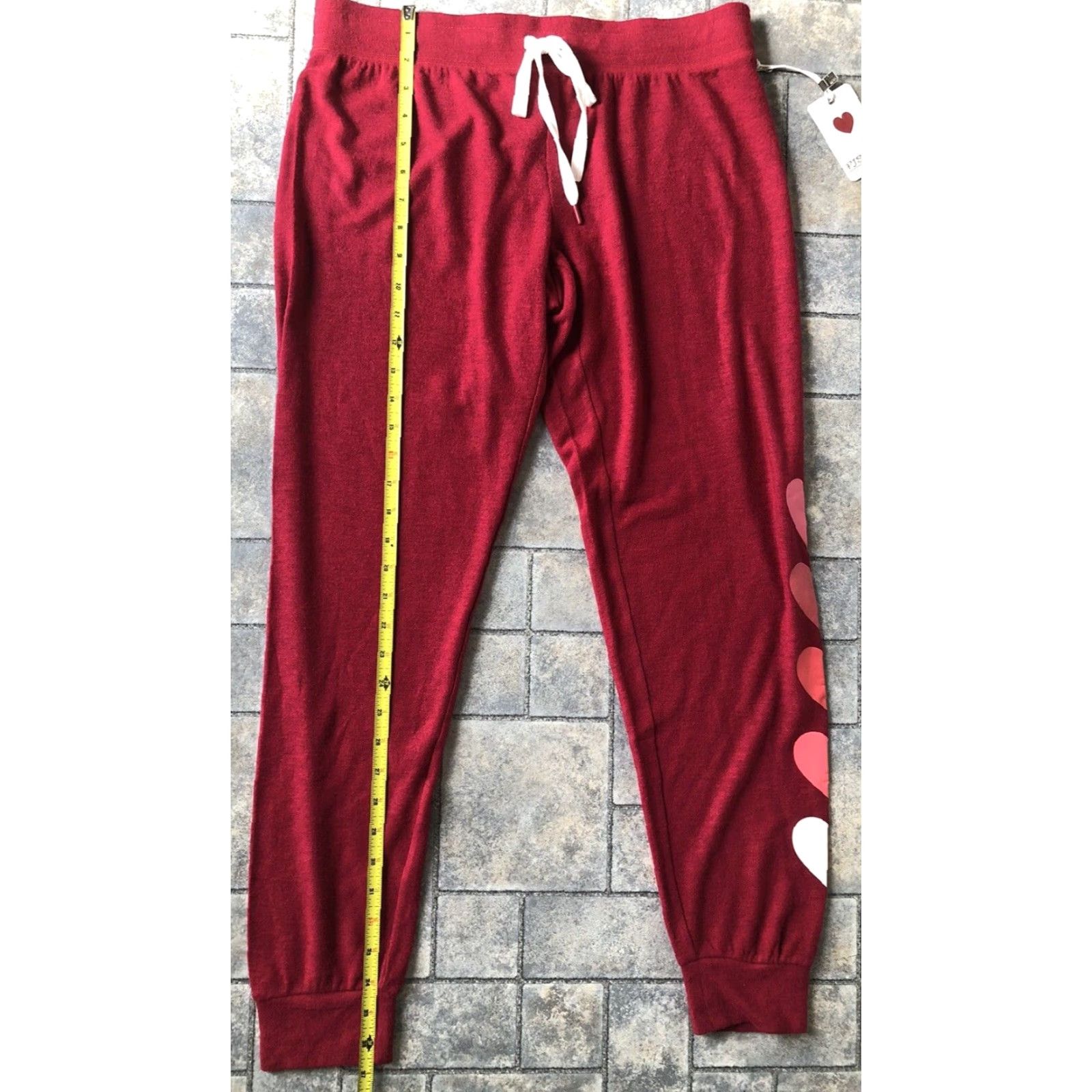 Vintage Pj Salvage Raspberry Red Jogger Pants M NWT New Hearts Rayon Polyester Elas Size 32" / US 10 / IT 46 - 3 Thumbnail