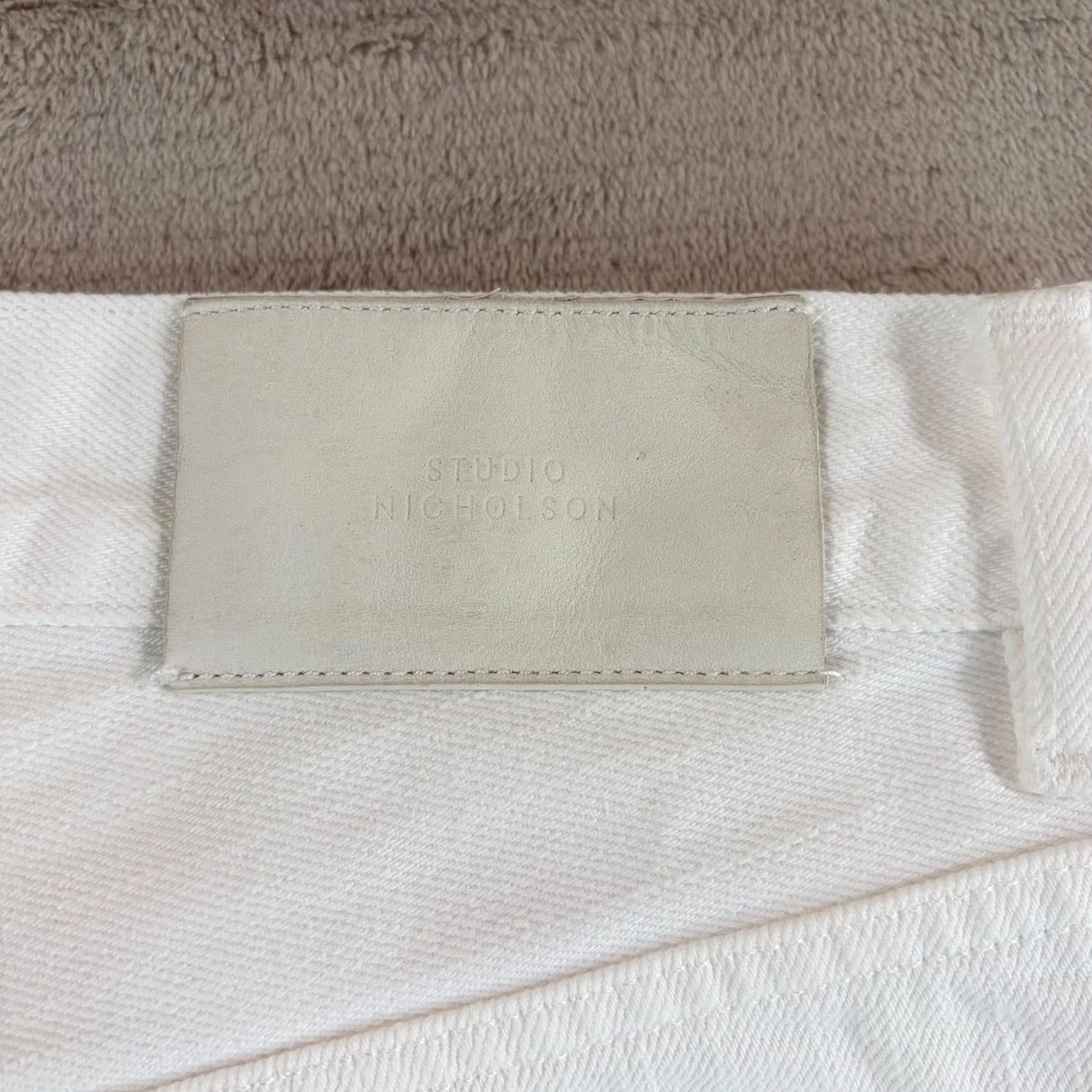 Vintage Studio Nicholson Jeans Mens Medium 30x26 White Tannaro Tapered Selvedge Cotton 90s Levi's Made In Usa New, Men's (Size 31) — image 6 of 6