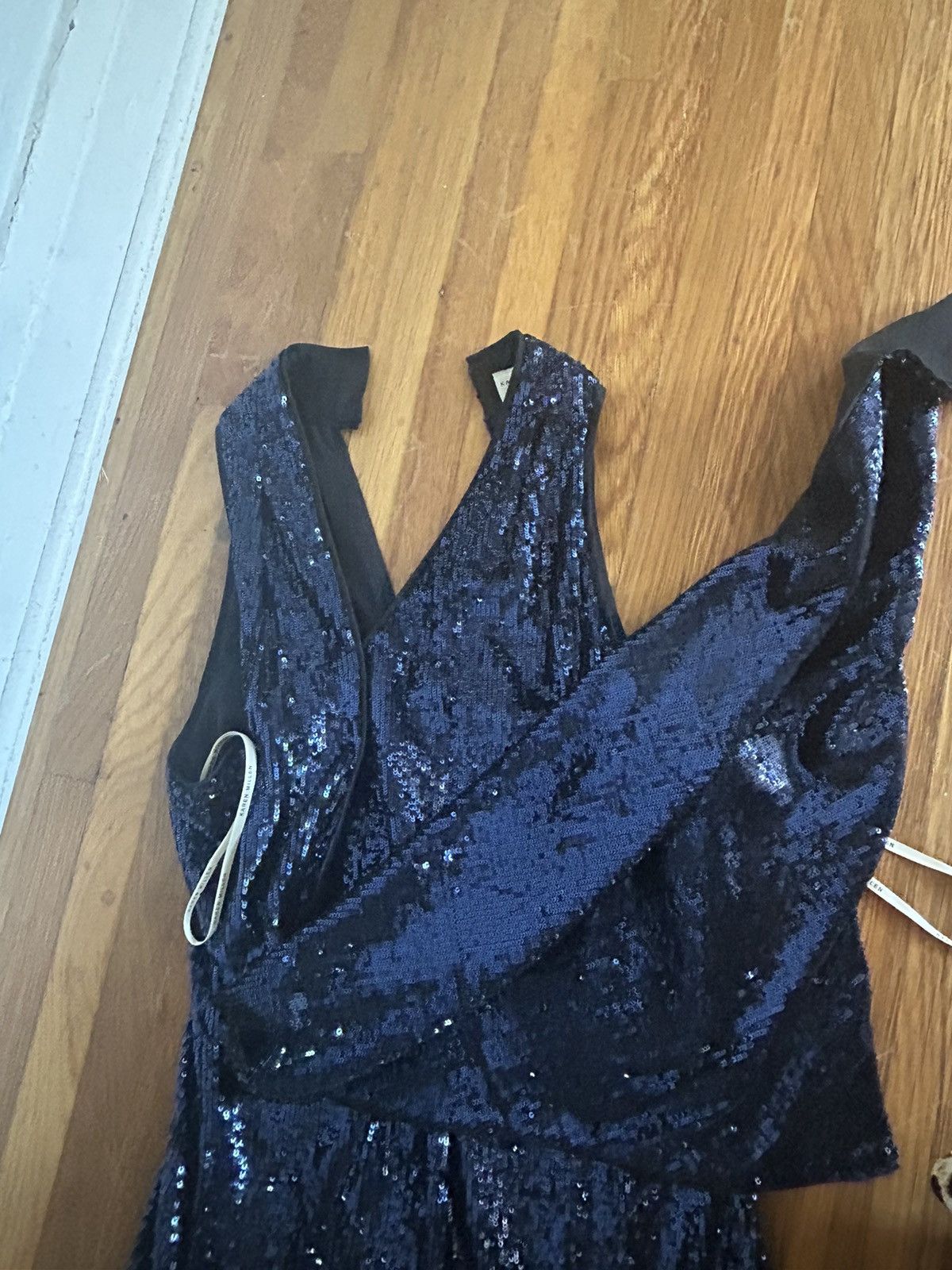 Karen Millen KAREN MILLEN blue glitter cocktail dress Size M / US 6-8 / IT 42-44 - 2 Thumbnail
