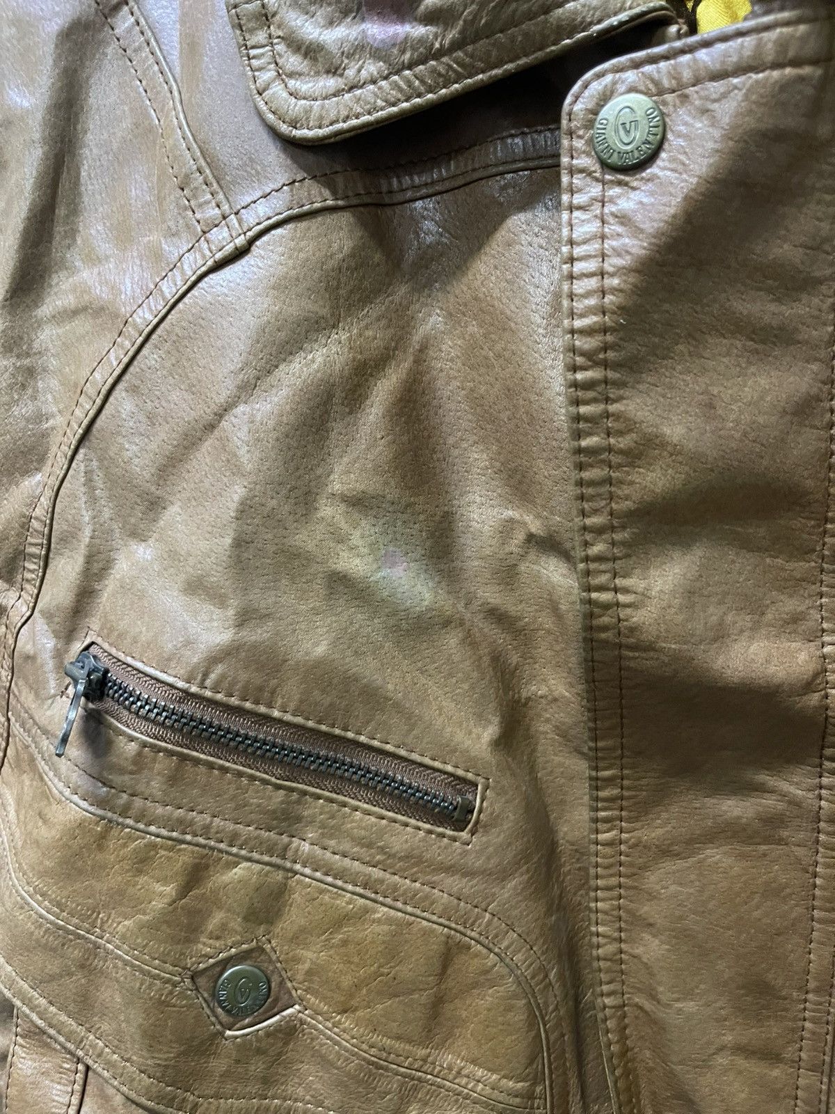 Gianni Valentino 🔥Vintage Gianni Valentino Leather Jacket Big Spellout Logo🔥 Size US M / EU 48-50 / 2 - 3 Thumbnail