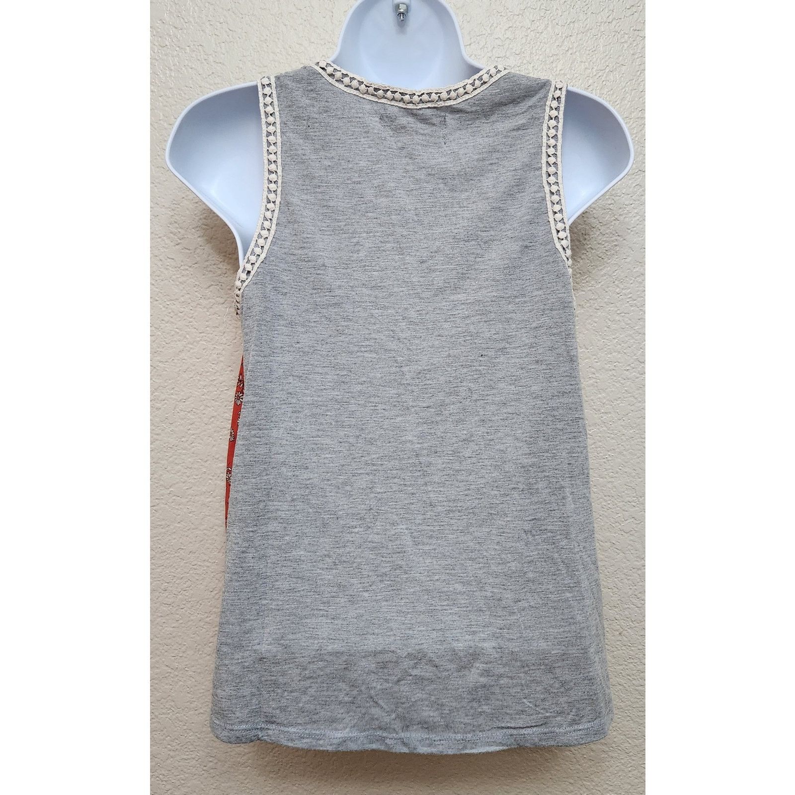 Other No Boundaries Gray Red Floral Lace Straps Tank Top Small Size S / US 4 / IT 40 - 3 Thumbnail