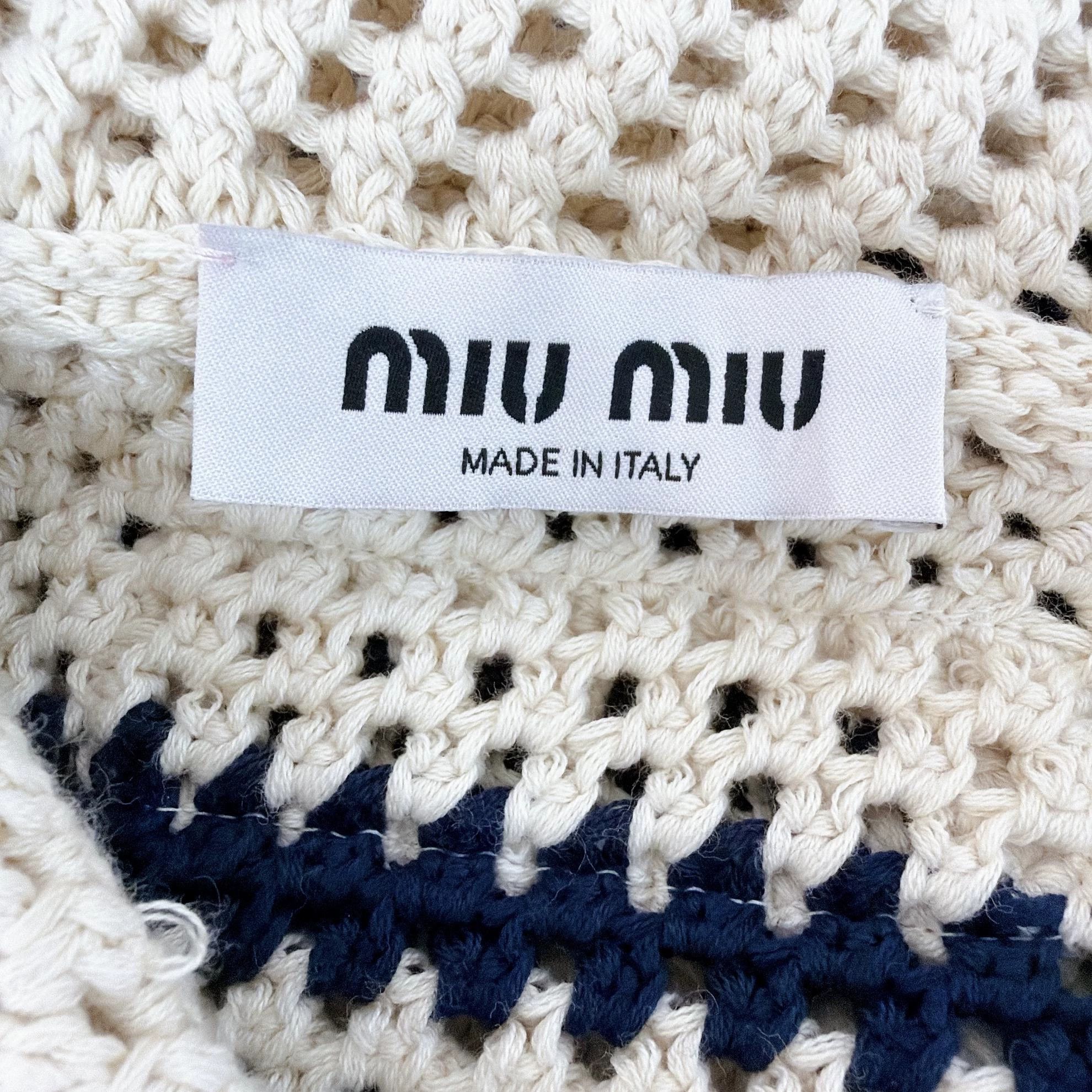 Miu Miu MIU MIU women's color blocked striped knit top 36 ZY 6086 Size XS / US 0-2 / IT 36-38 - 6 Thumbnail