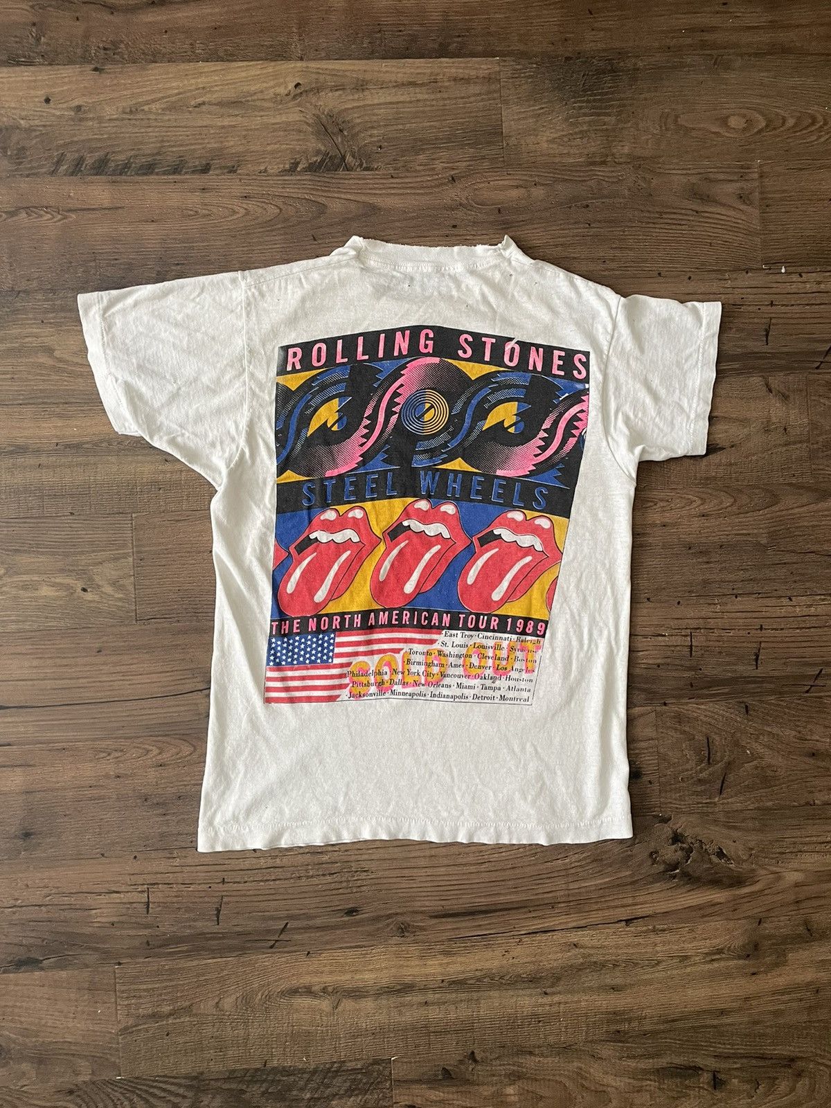 Band Tees × The Rolling Stones × Vintage Vintage 1989 Rolling Stones The North American Tour single stitch shirt Size US L / EU 52-54 / 3 - 2 Thumbnail