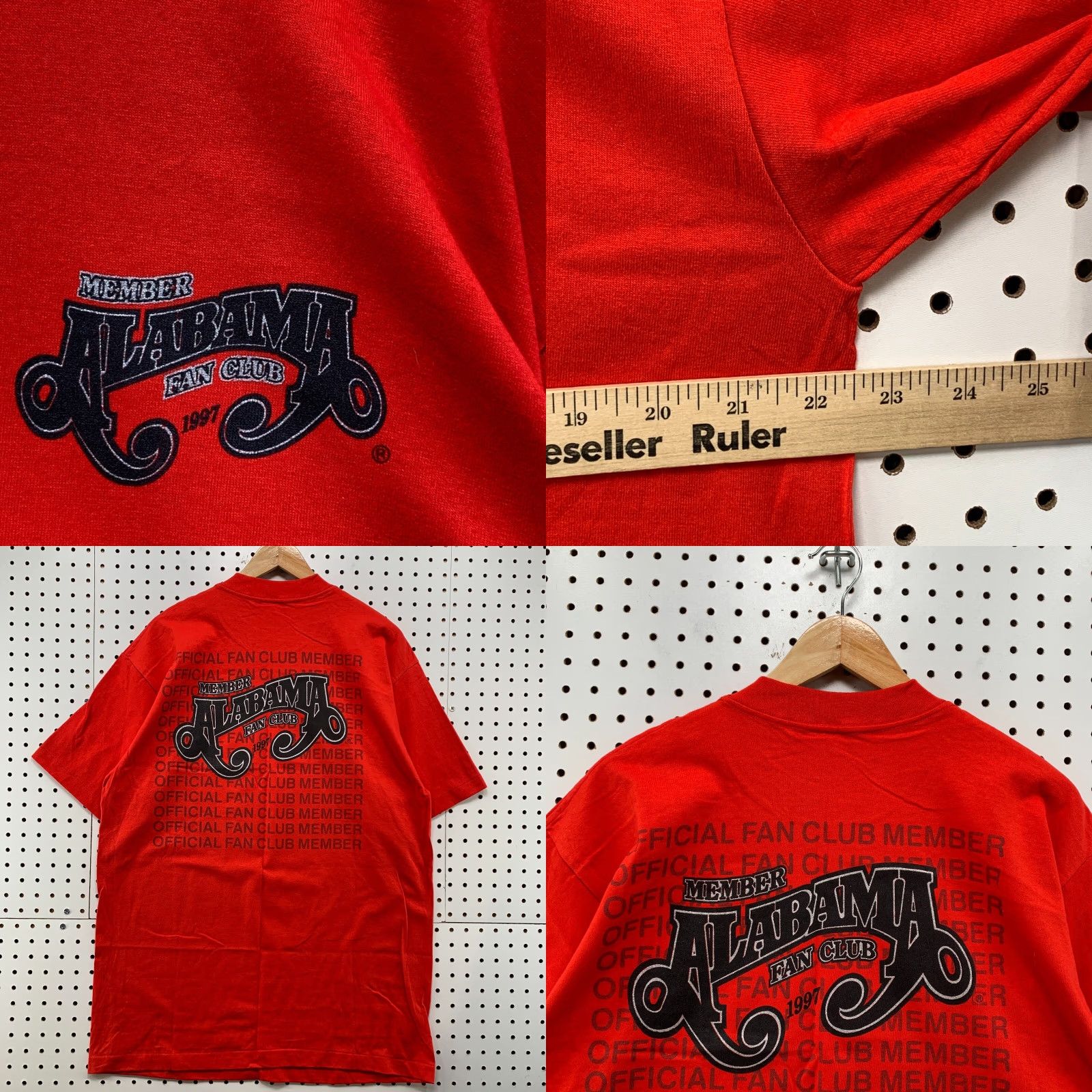 TEE JAYS VINTAGE Alabama Fan Club Shirt Mens XL 1997 Red Single Stitch Music USA 22x32 Shirt Mens XL Red 1997 Music USA Alabama Fan Club shirt Vintage Size US XL / EU 56 / 4 - 9 Thumbnail