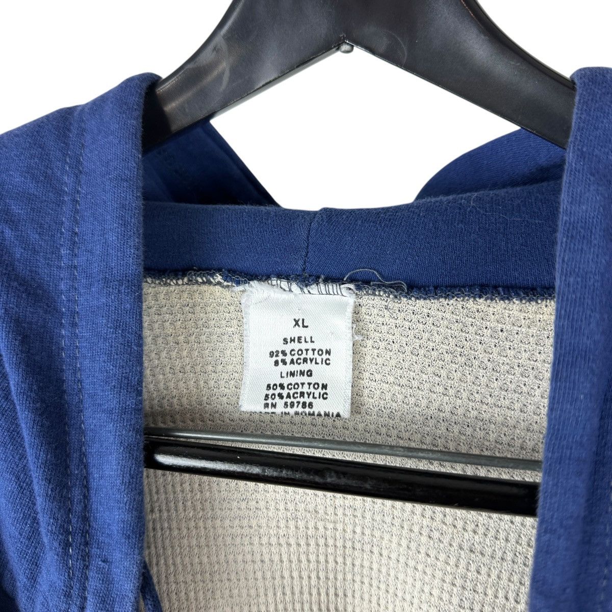 Vintage Vintage 90s Blue Thermal Lined Full Zip Hoodie Size US XL / EU 56 / 4 - 8 Thumbnail