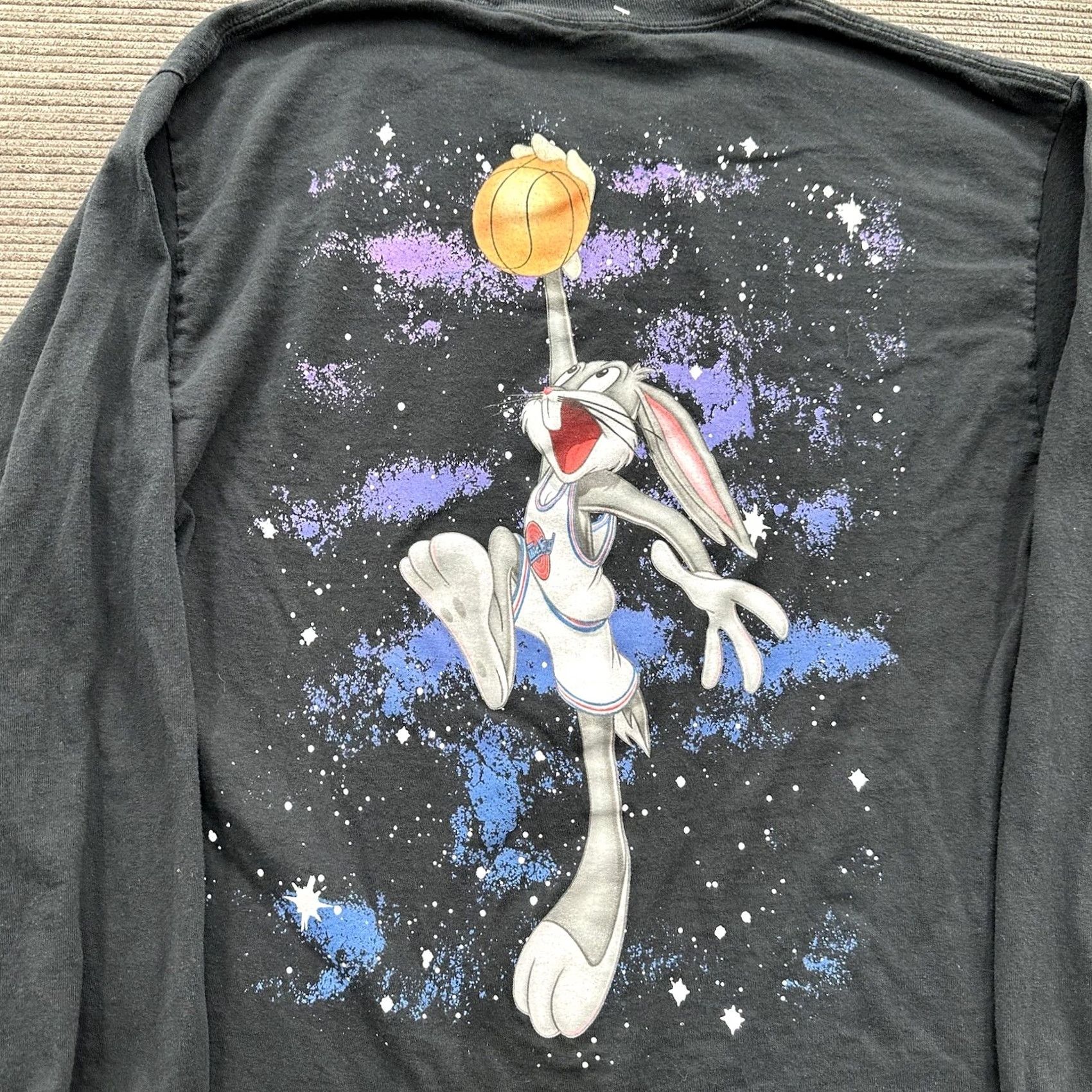 Vintage Space Jam Looney Tunes Shirt Men L Black Long Sleeve Bugs Bunny Casual Shirts Size US L / EU 52-54 / 3 - 2 Thumbnail