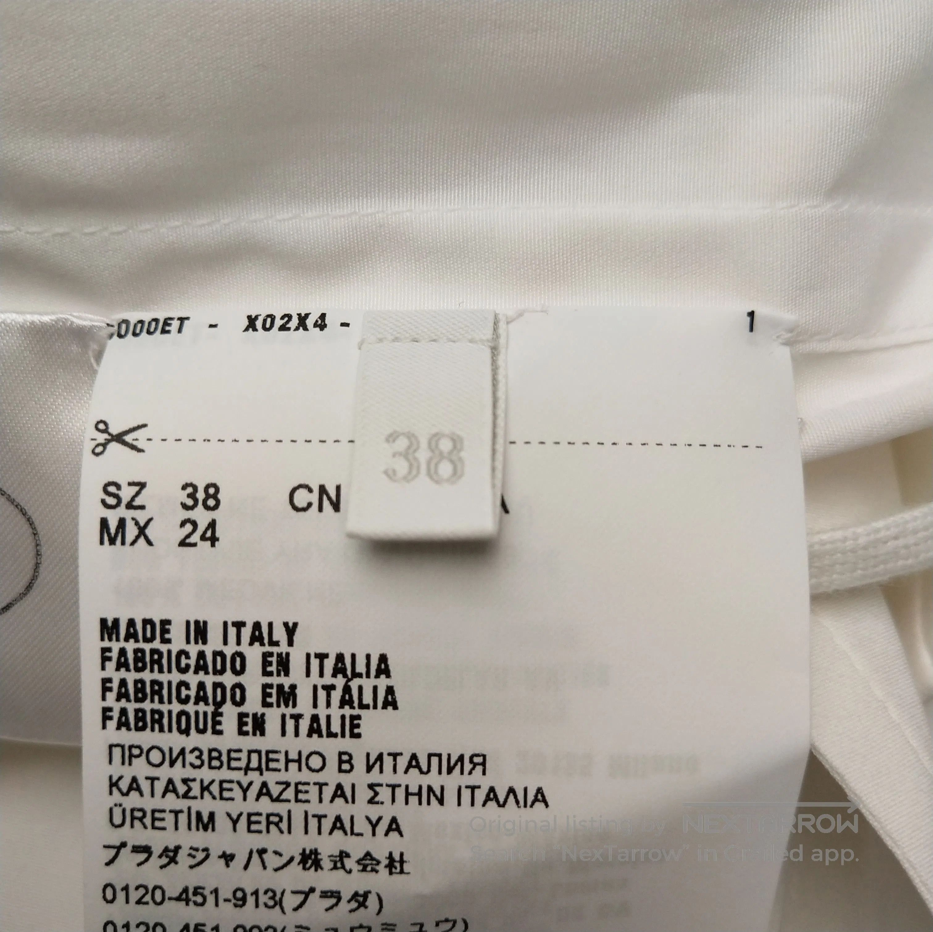 Prada Prada Cotton Long Sleeve Button-Up Shirt . Size US M / EU 48-50 / 2 - 6 Thumbnail