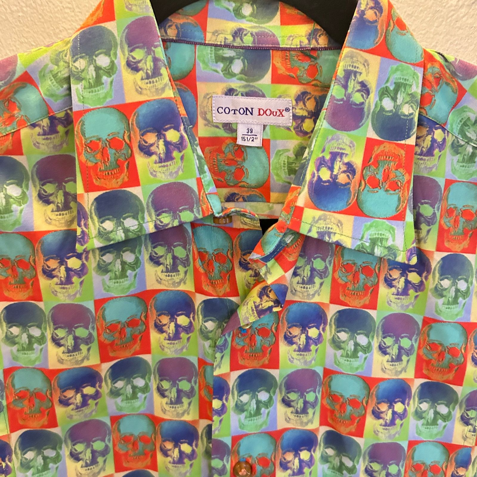Other Coton Doux Pop Art Skull Button-Up Shirt – Size 39 / 15.5 Size US S / EU 44-46 / 1 - 3 Thumbnail