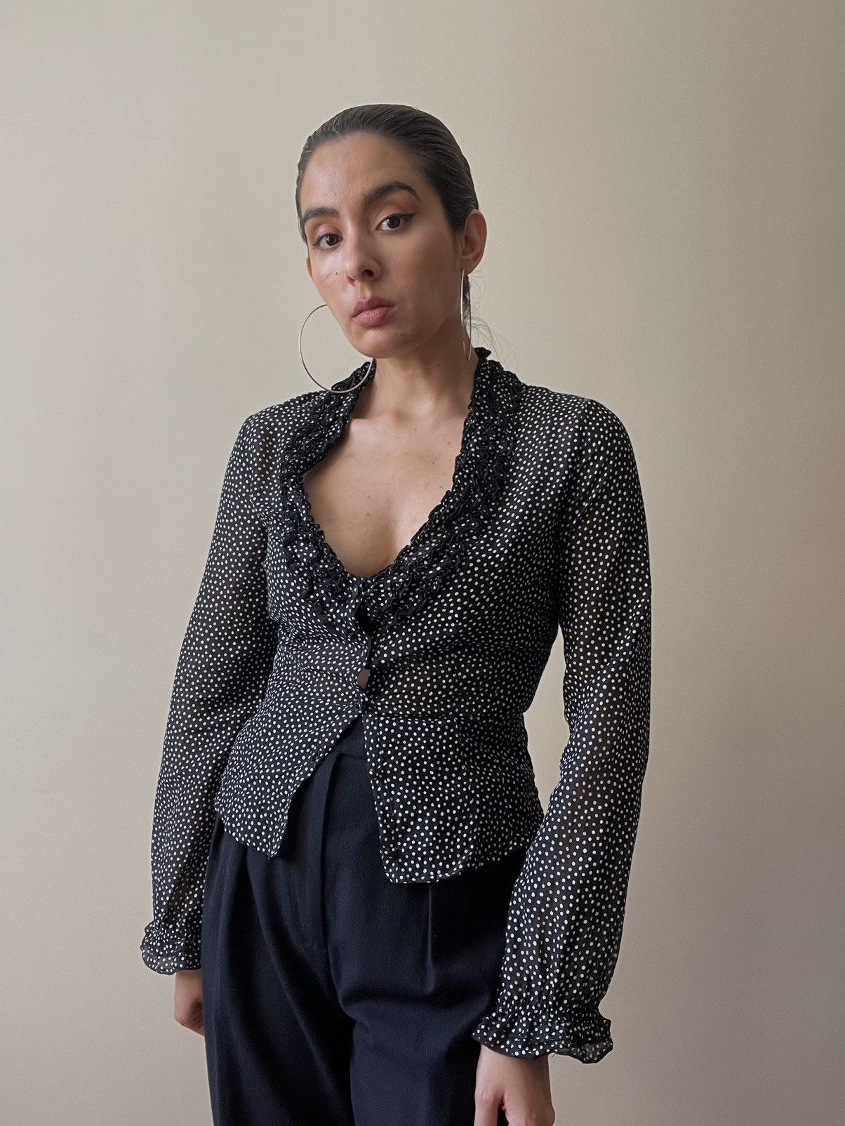 Vintage Vintage Stefanel Dot Print Top Size XS / US 0-2 / IT 36-38 - 1 Thumbnail