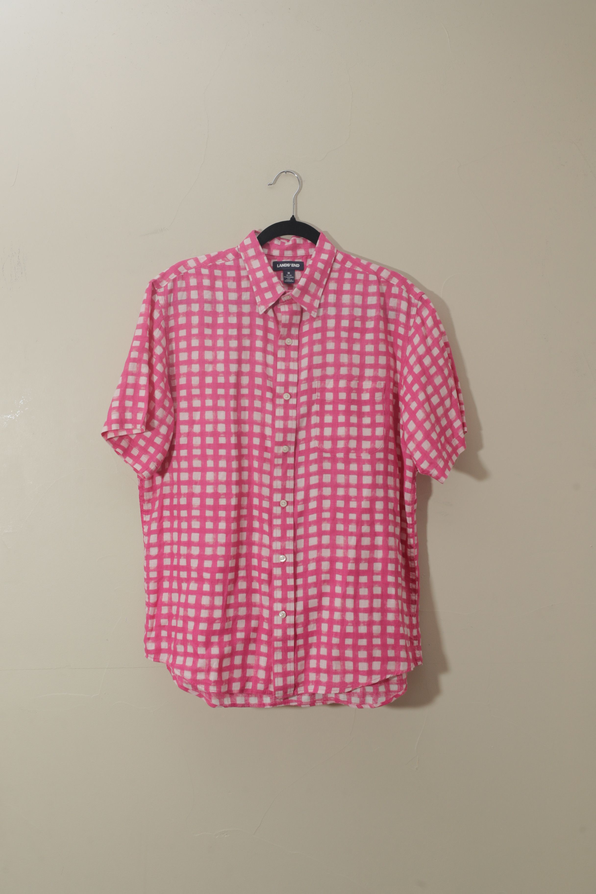 Lands' End Lands End Pink Checkered Vintage Button Down (M) Size US M / EU 48-50 / 2 - 1 Thumbnail