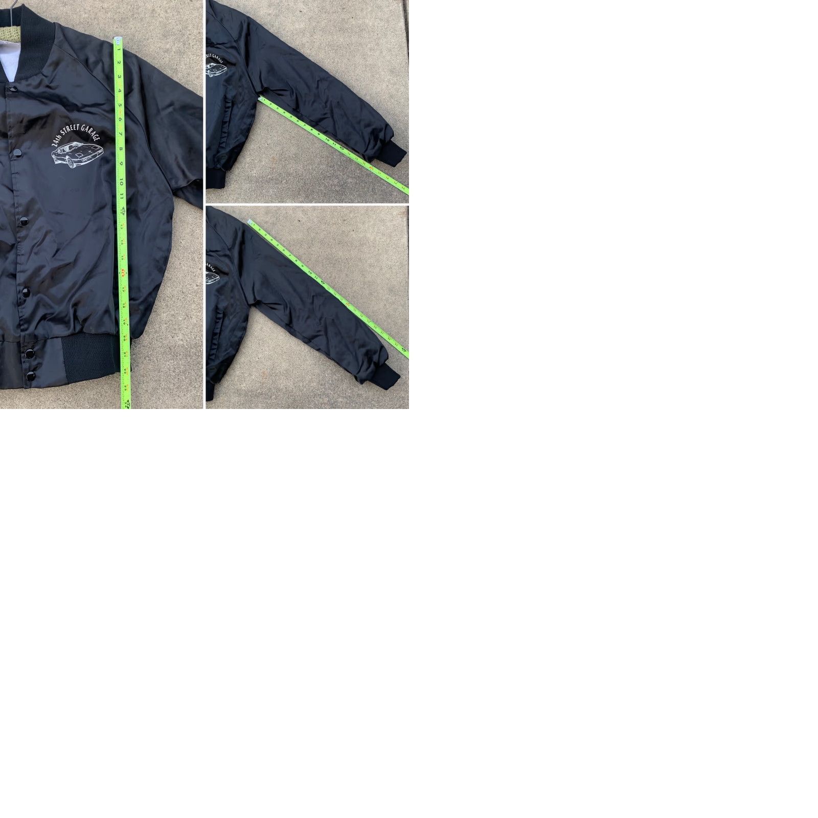 Garage VINTAGE Auburn Sportswear Jacket Men M Black Satin Neon Corvette Graphics 24th Street Garage US Made Snap Closure Logo Varsity Retro 80s 90s Cars Size US M / EU 48-50 / 2 - 9 Thumbnail