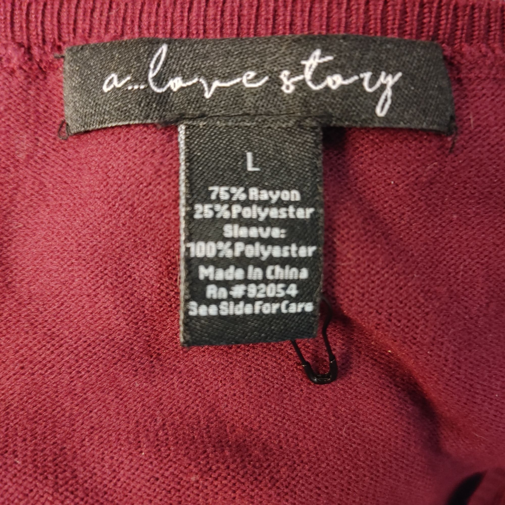 Other A Love Story Women's Red Cropped Laced Long Sleeve Top LG Size L / US 10 / IT 46 - 3 Thumbnail