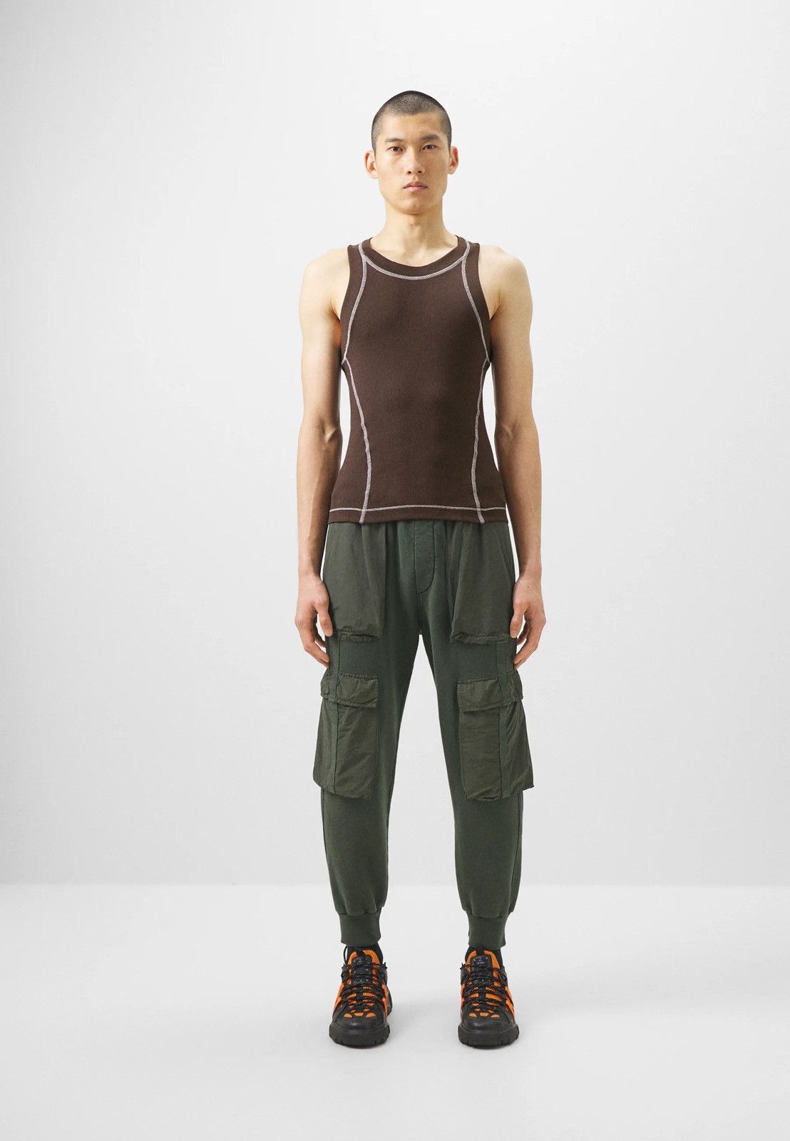 Saul Nash !DS! SS23 Saul Nash Brown Overlock Stitch Tank Top Size US S / EU 44-46 / 1 - 2 Thumbnail