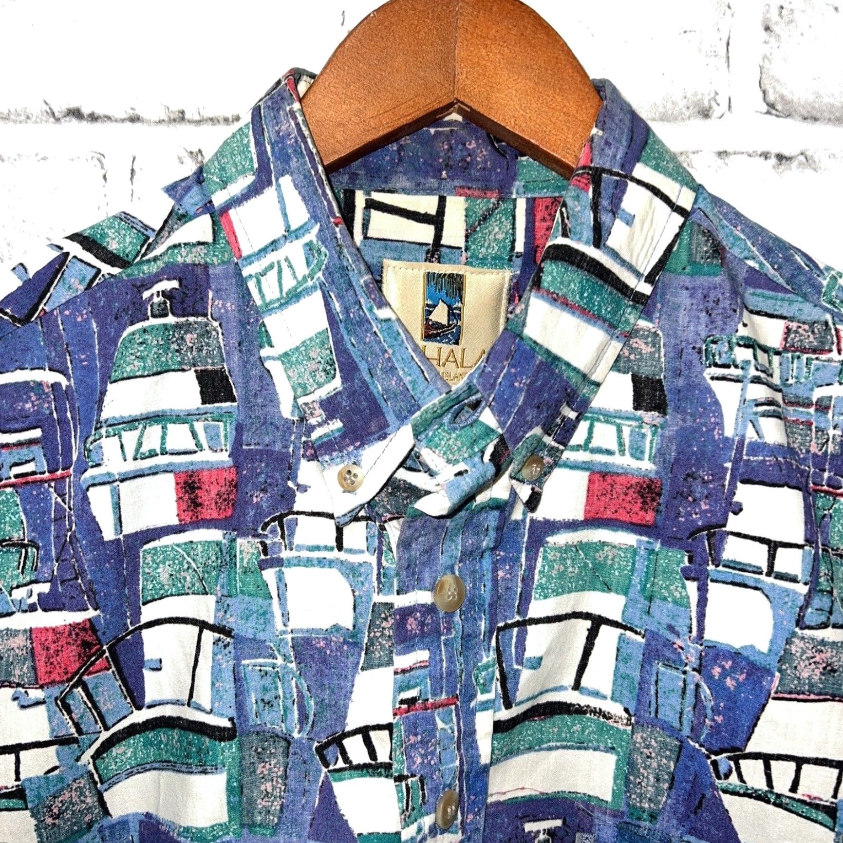 Vintage VINTAGE Kahala Blue Hawaiian Shirt Mens Size M Short Sleeve Tropical Beach Size US M / EU 48-50 / 2 - 2 Thumbnail