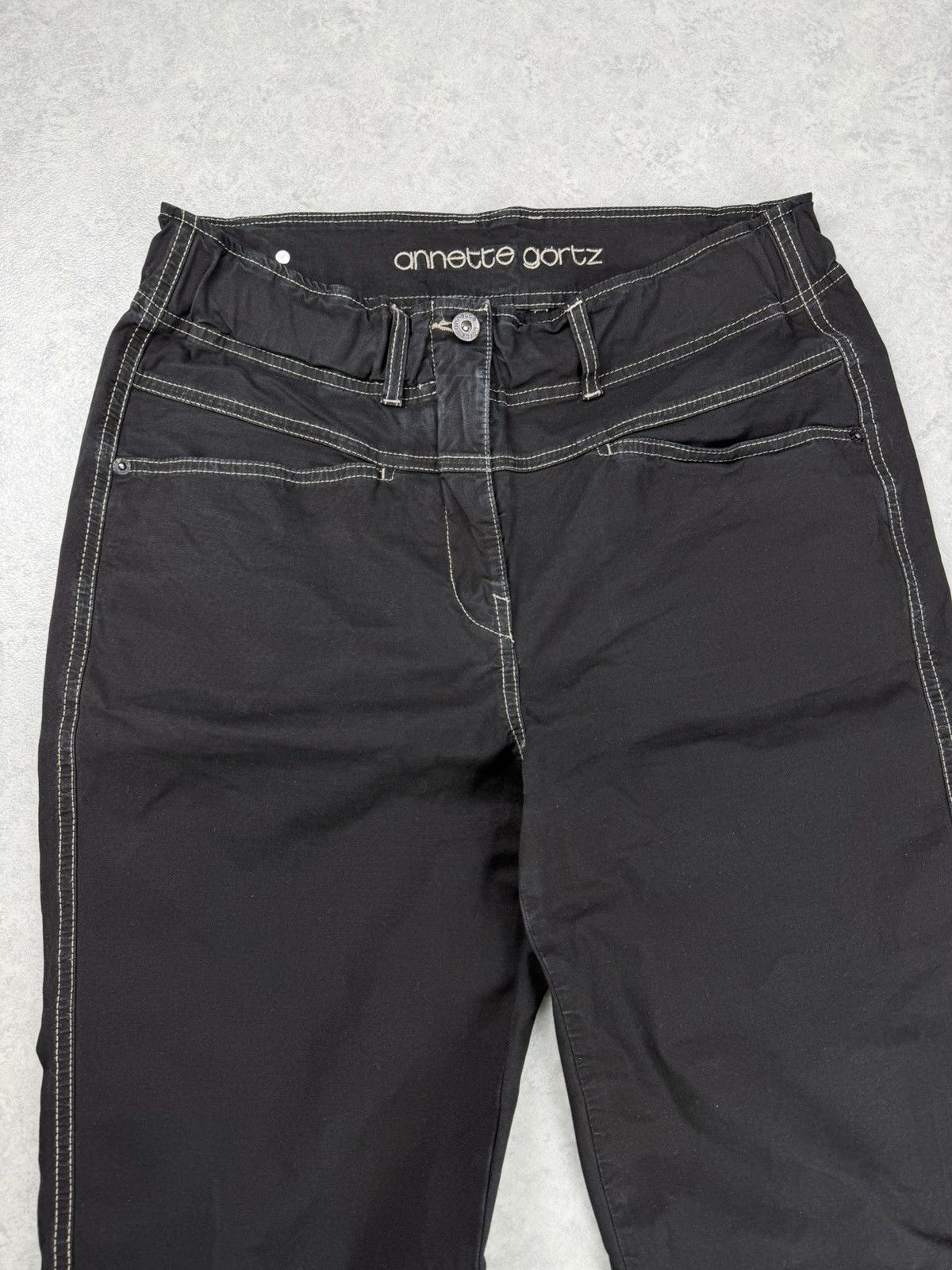 Annette Gortz Annette Gortz Cotton Black Trousers Pants Size 38 Size 26" / US 2 / IT 38 - 4 Thumbnail