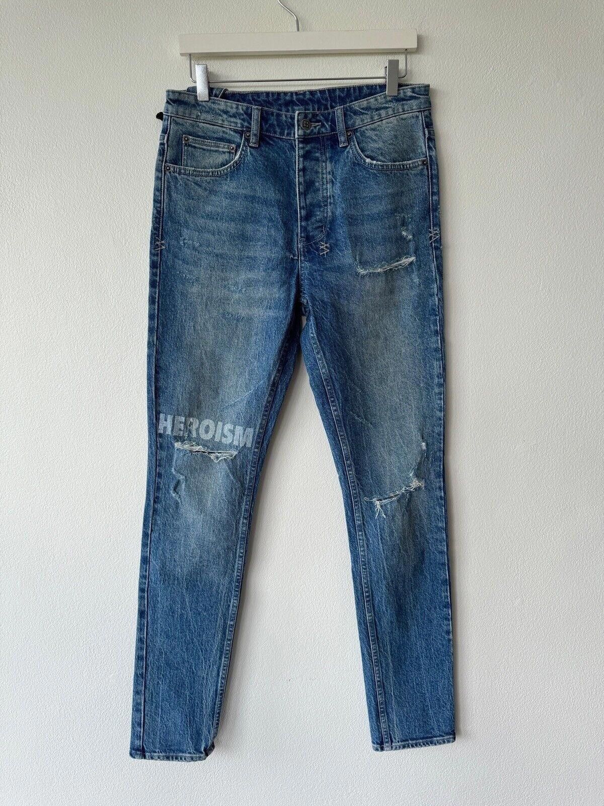 new Ksubi mens denim jean chitch 32 blue tour trash heroism
