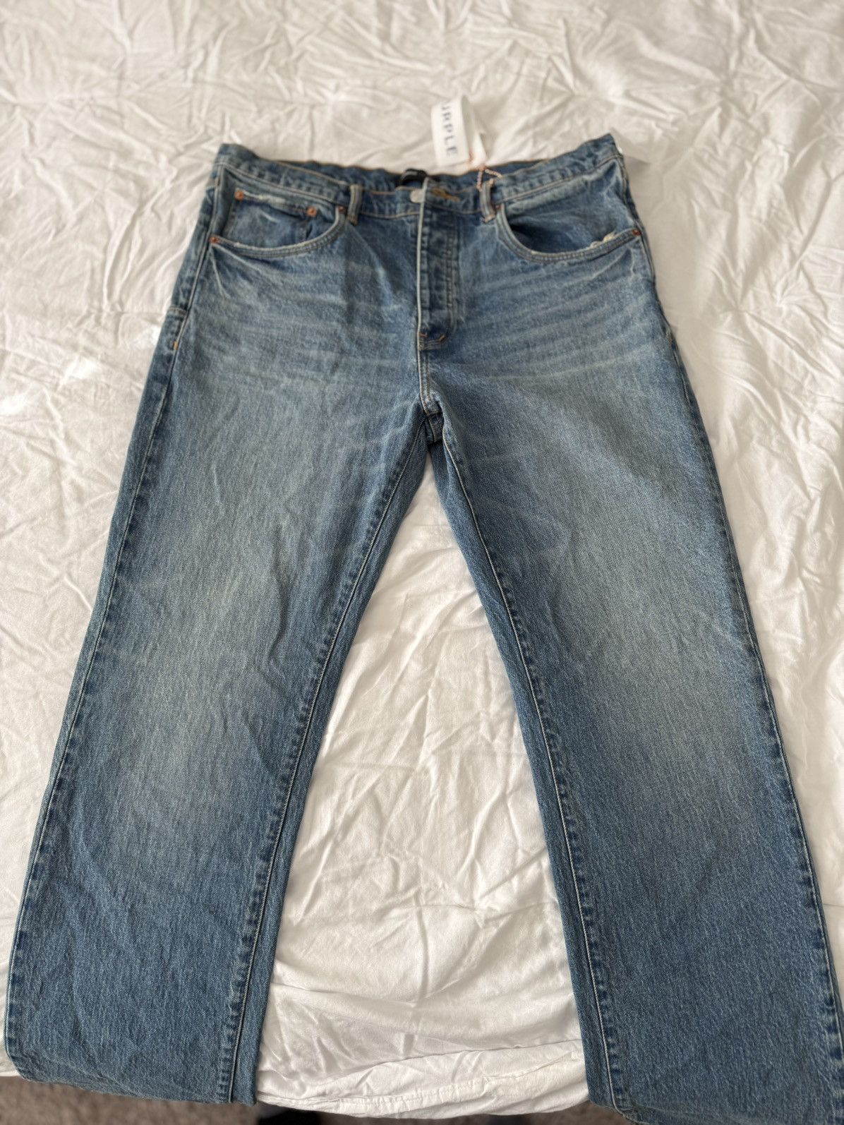 Purple Brand Purple Brand Mid Worn Vintage Jeans “Mid Indigo” Size US 38 / EU 54 - 1 Thumbnail
