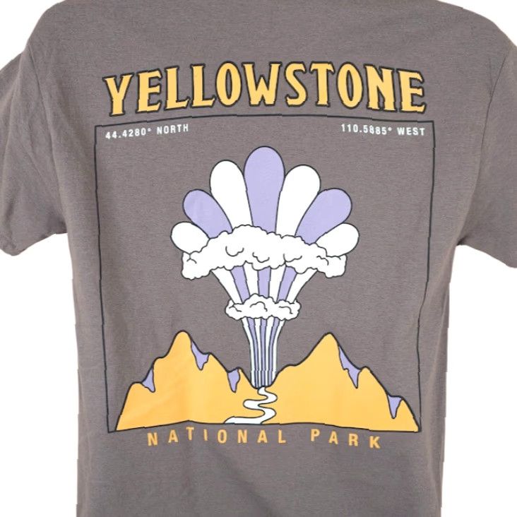 Vintage Yellowstone National Park Mens T Shirt Small Gray Old Faithful Geyser Size US S / EU 44-46 / 1 - 2 Thumbnail