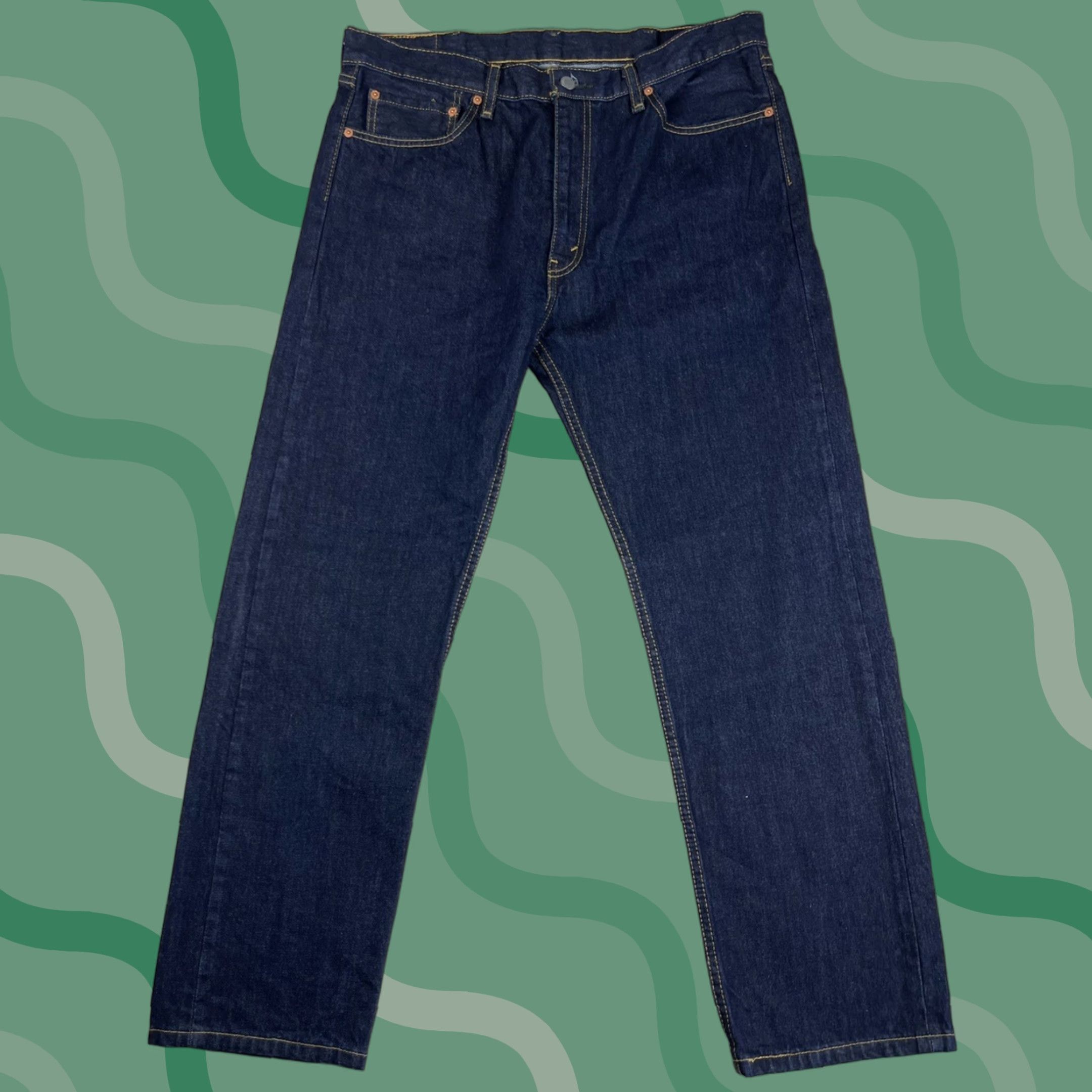 Levi's Levi's Jeans 505 Straight Men’s 38x32 Denim Dark Blue Cotton Zip Inseam 32 N/A Size US 38 / EU 54 - 1 Thumbnail
