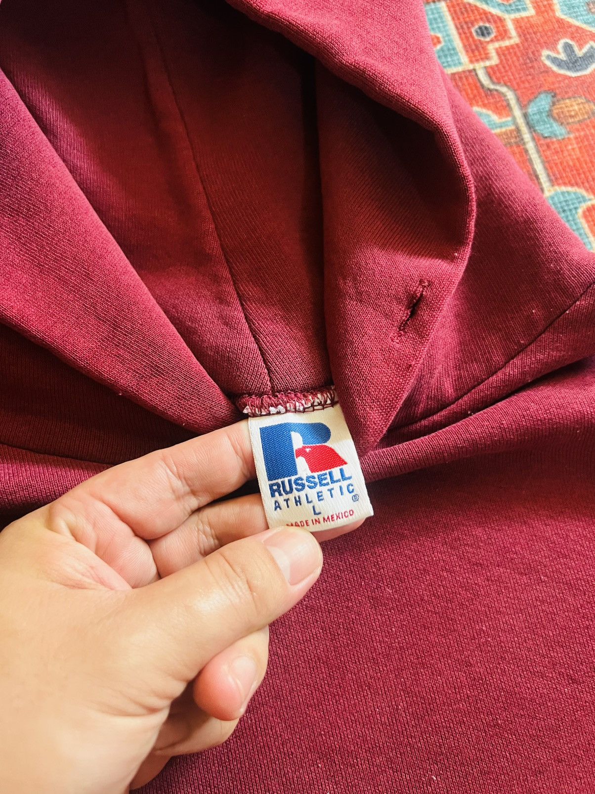 Russell Athletic Vintage Russell Athletic Maroon Pullover Hoodie Size US L / EU 52-54 / 3 - 5 Thumbnail