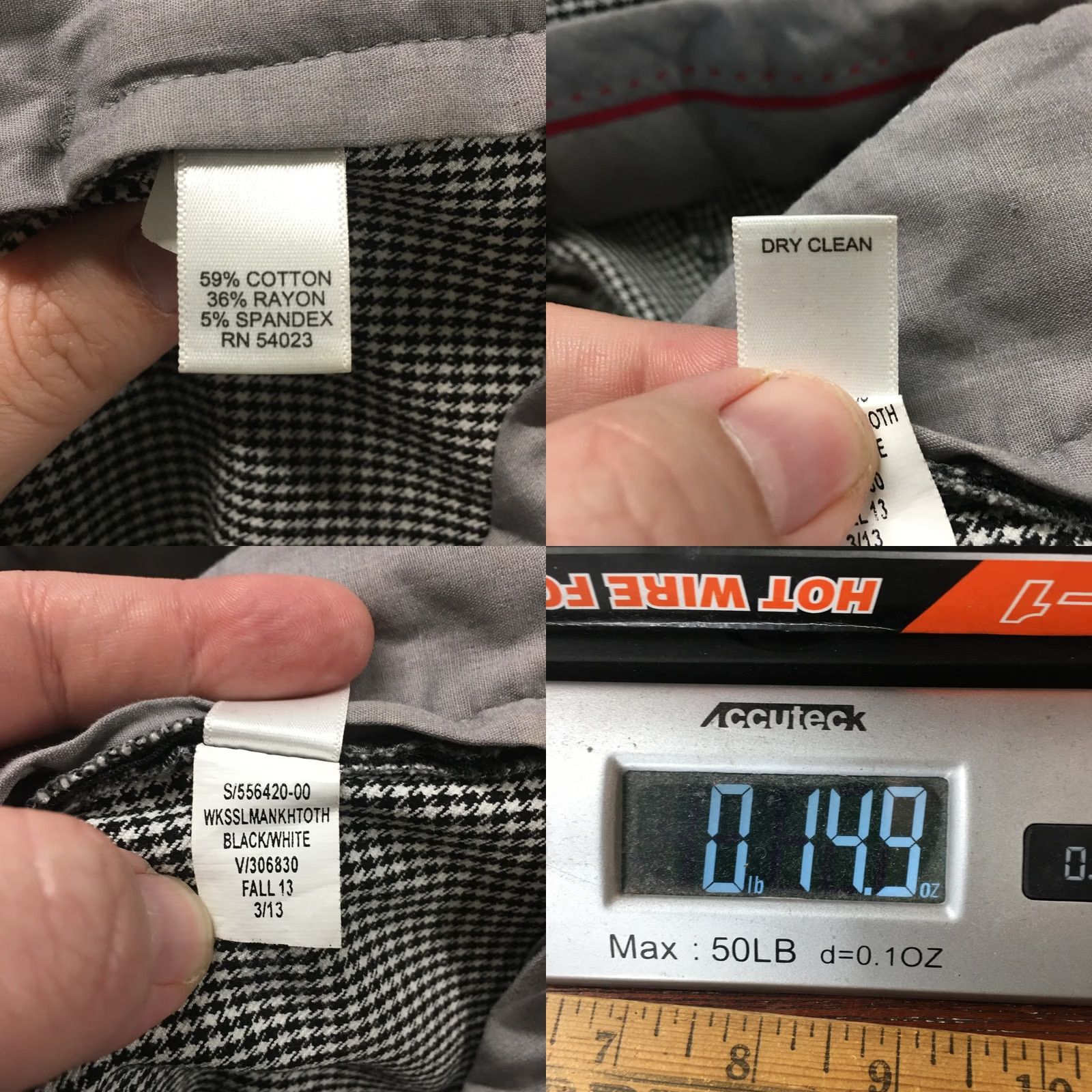 Banana Republic Banana Republic Sloan Dress Pants Womens 0 Black Houndstooth Low Rise Skinny Dress Pants Womens Black 0 Sloan Match Mens Womens Girls Size 25" / US 0 / IT 36 - 10 Thumbnail