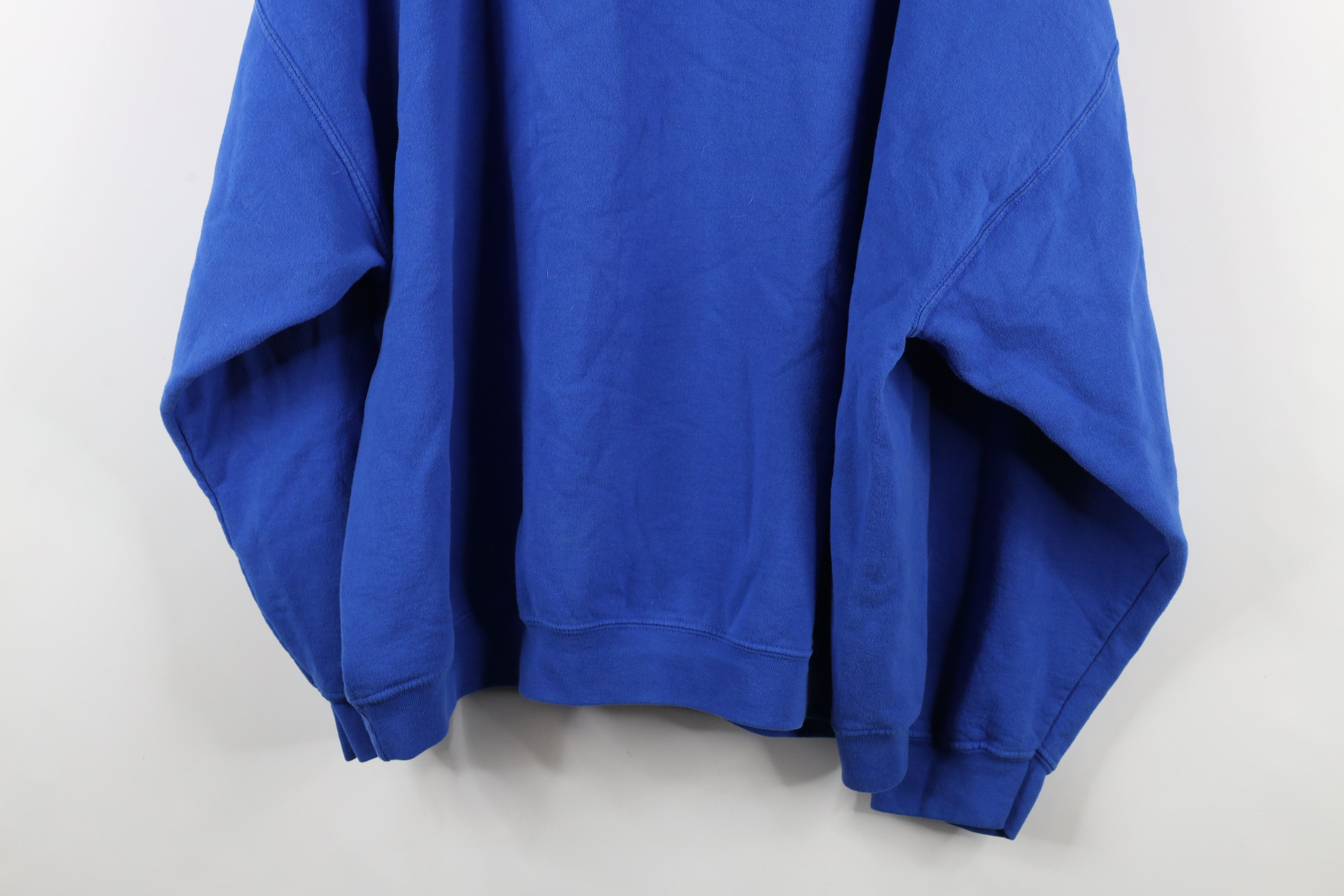 Vintage Vintage 90s Streetwear Blank Hoodie Sweatshirt Royal Blue Size US XXL / EU 58 / 5 - 13 Thumbnail