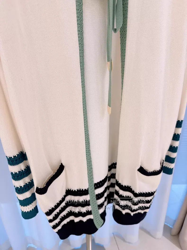 Loro Piana Loro Piana Color Blocked Striped Silk Cotton Knit Cardigan Size M / US 6-8 / IT 42-44 - 3 Thumbnail