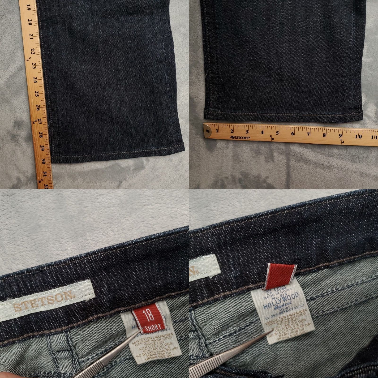 Stetson VINTAGE Stetson Jeans Womens 18 Short Blue Denim Hollywood Bootcut Western Thick Stitch Shirt? Size 40" / US 18 - 8 Thumbnail