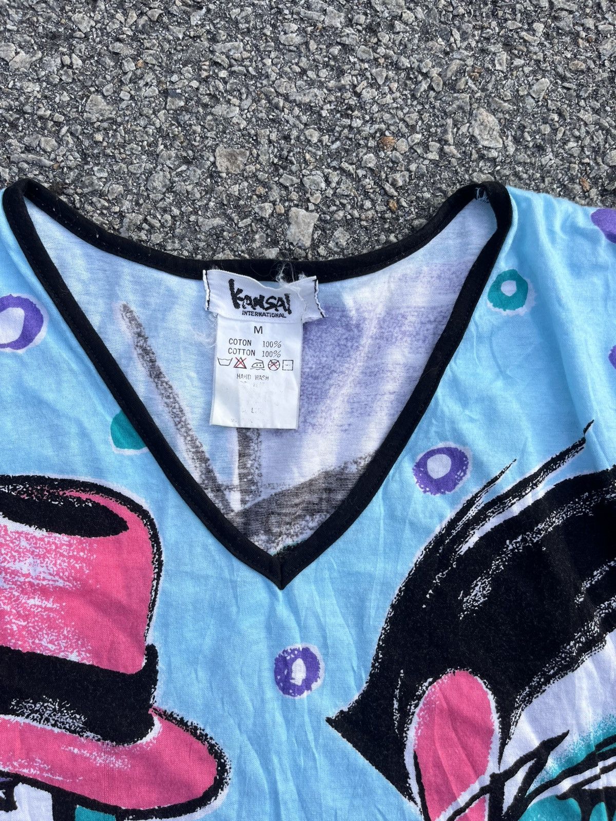 Kansai Yamamoto Vintage 80s face & waves top Size M / US 6-8 / IT 42-44 - 4 Thumbnail