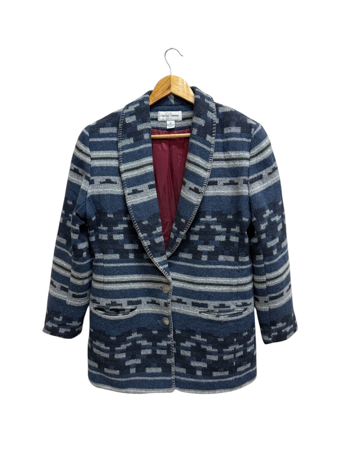 Native × Vintage Vintage 90s Casual Corner Southwestern wool blend lined coat Size US M / EU 48-50 / 2 - 1 Thumbnail