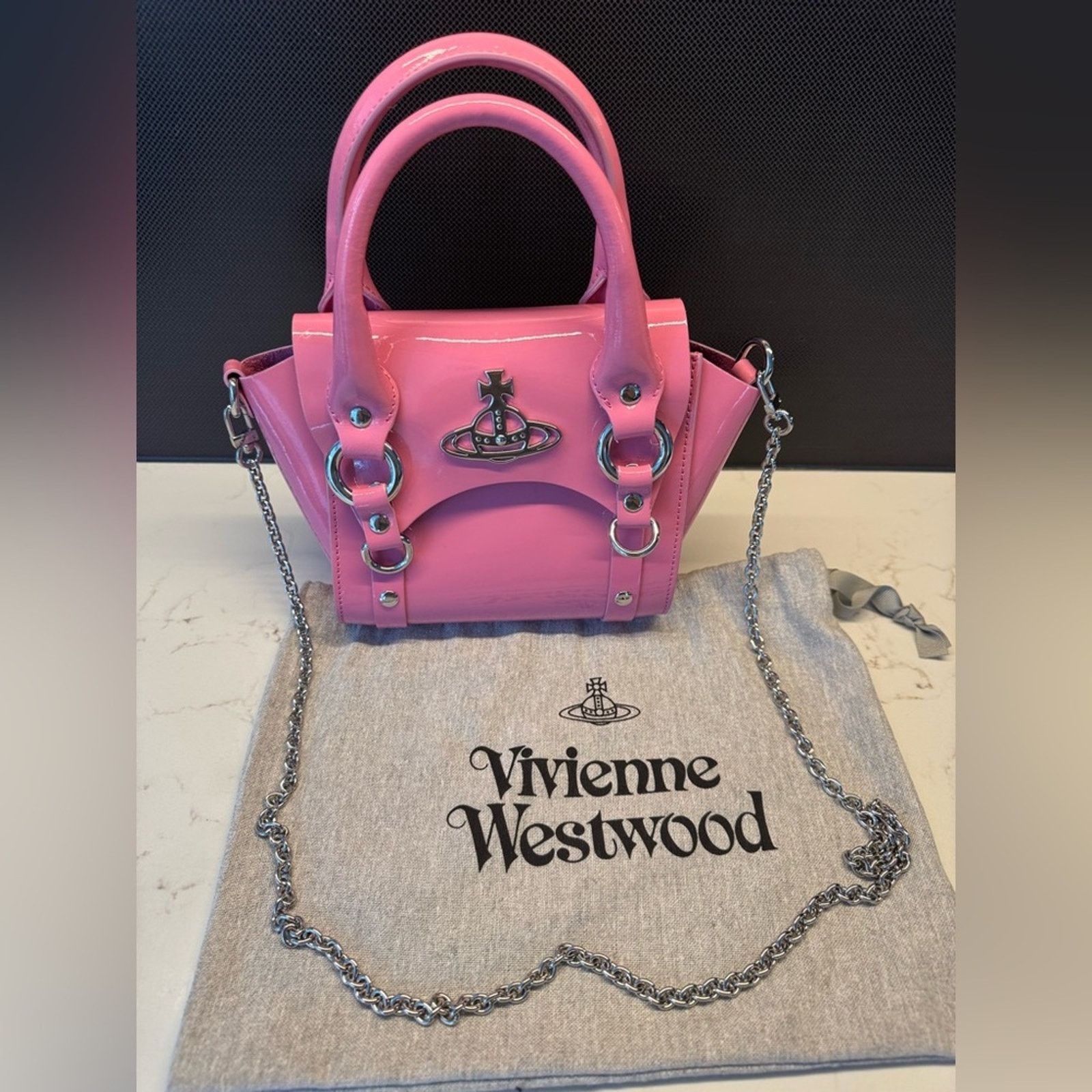 Vivienne Westwood VIVIENNE WESTWOOD Pink Mini Betty Chain Bag crossbody patent Size ONE SIZE - 1 Thumbnail