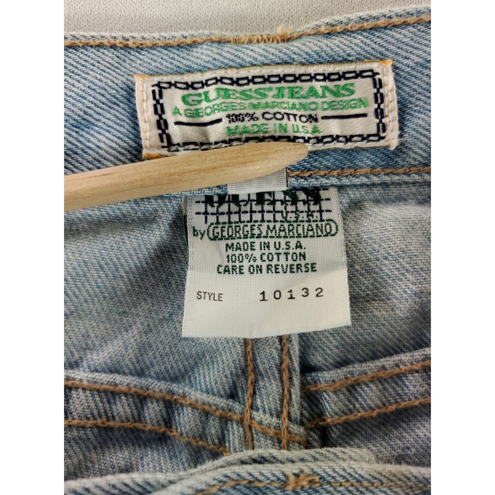 Guess VINTAGE Guess Jeans VTG 90s Blue 10132 Made USA Mens 32 Jeans 30x35 Actual Mens Blue Straight Jeans Size US 30 / EU 46 - 5 Thumbnail