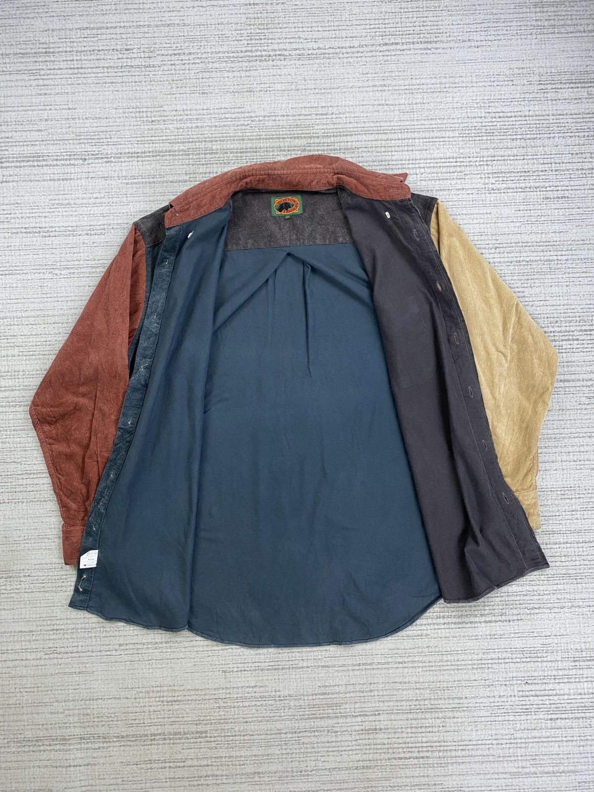 Boston Traders × Vintage Vintage Boston Traders Colour Block Corduroy Button Up Shirt Size US L / EU 52-54 / 3 - 7 Thumbnail