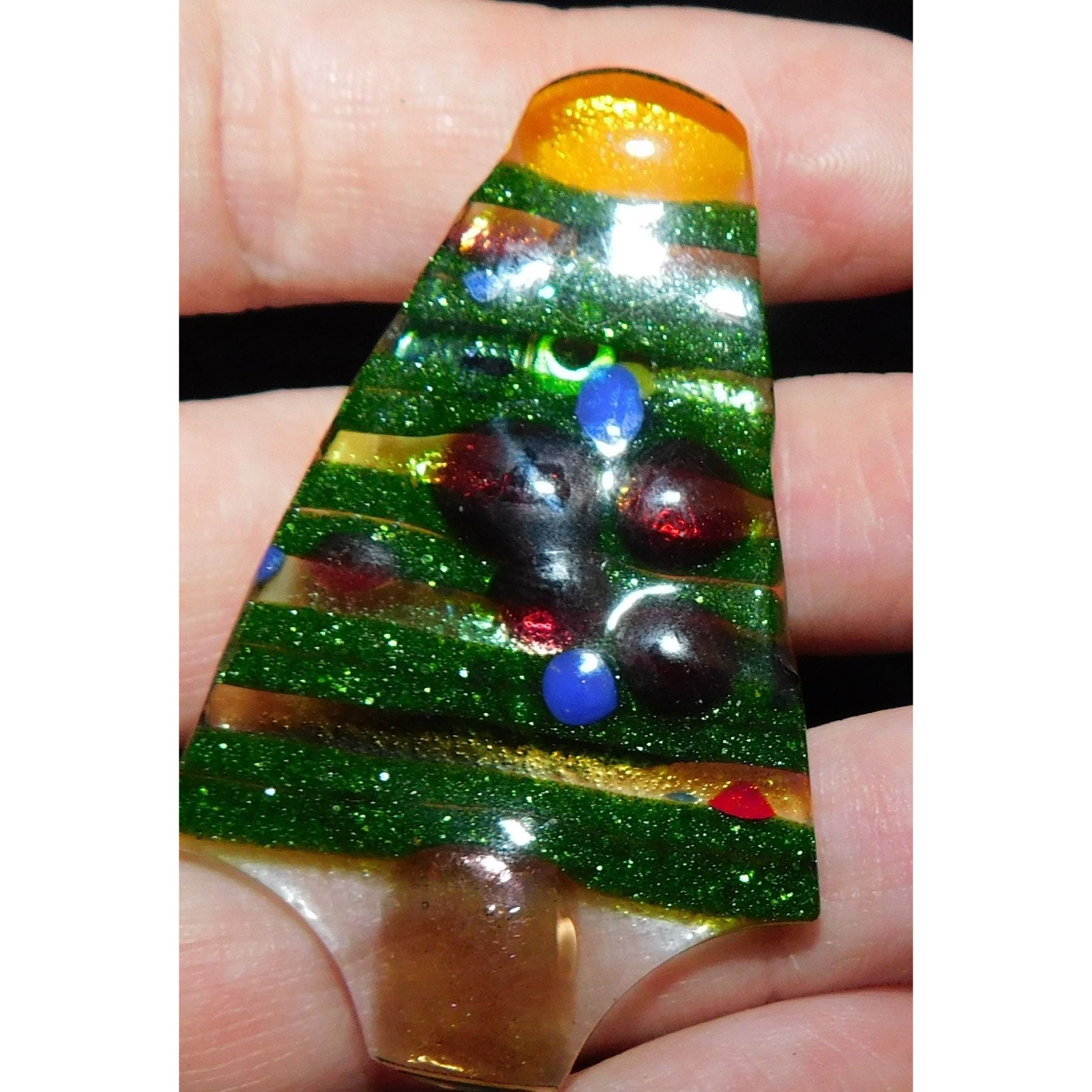 Handmade Unique Handmade Glass Christmas Tree Brooch Size ONE SIZE - 1 Thumbnail