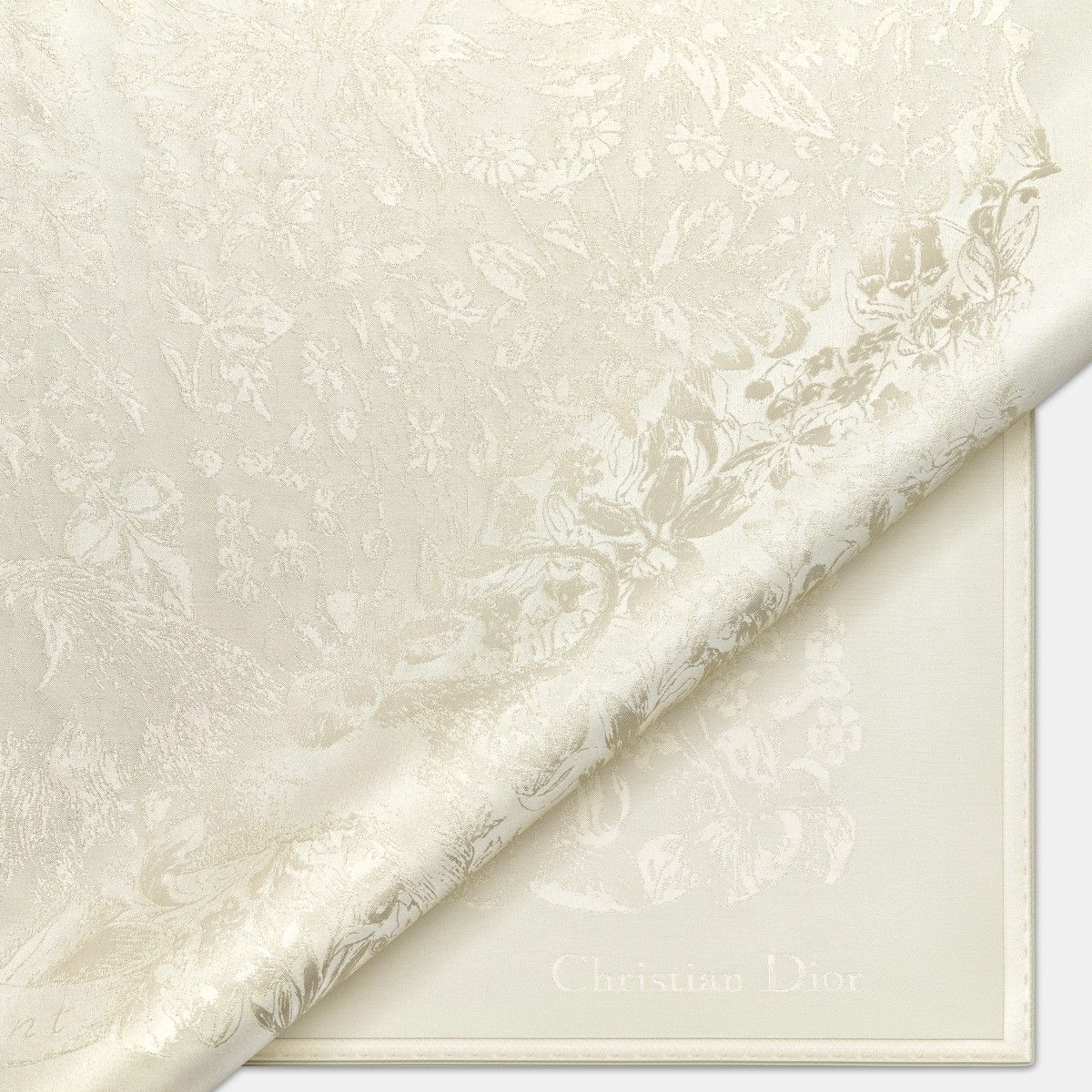 Dior o1bcso1str0226 Size:OS/70 Square Scarf in White/Golden Size ONE SIZE - 2 Thumbnail