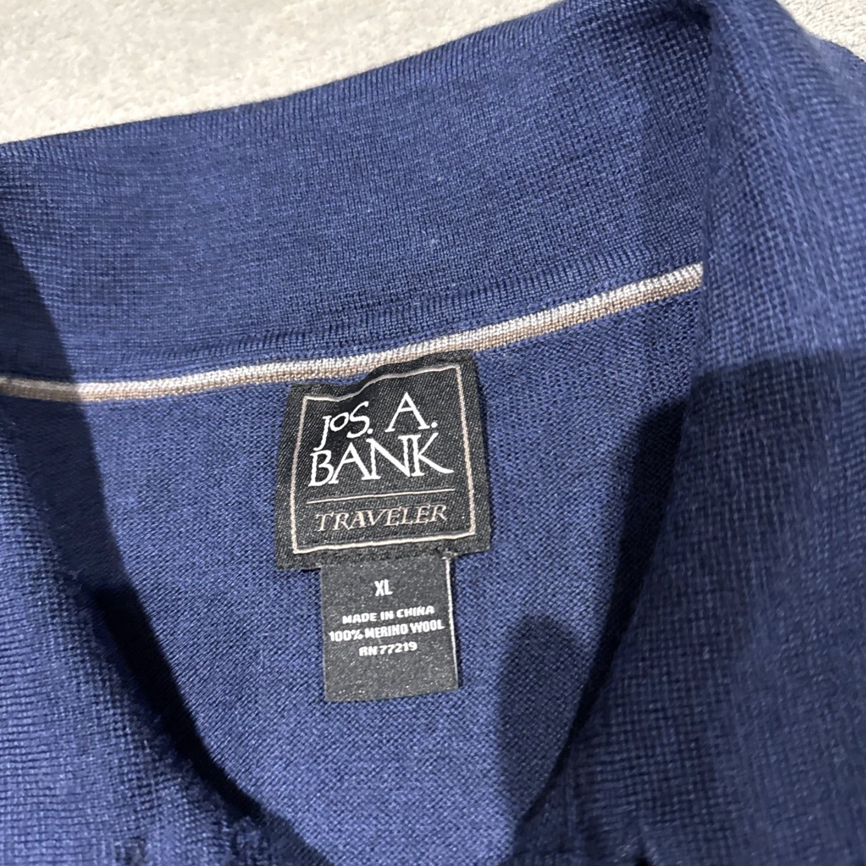 Jos. A. Bank Jos A Bank Polo Sweater Men XL Merino Wool Blue Long Sleeve Preppy Wealth Size US XL / EU 56 / 4 - 3 Thumbnail