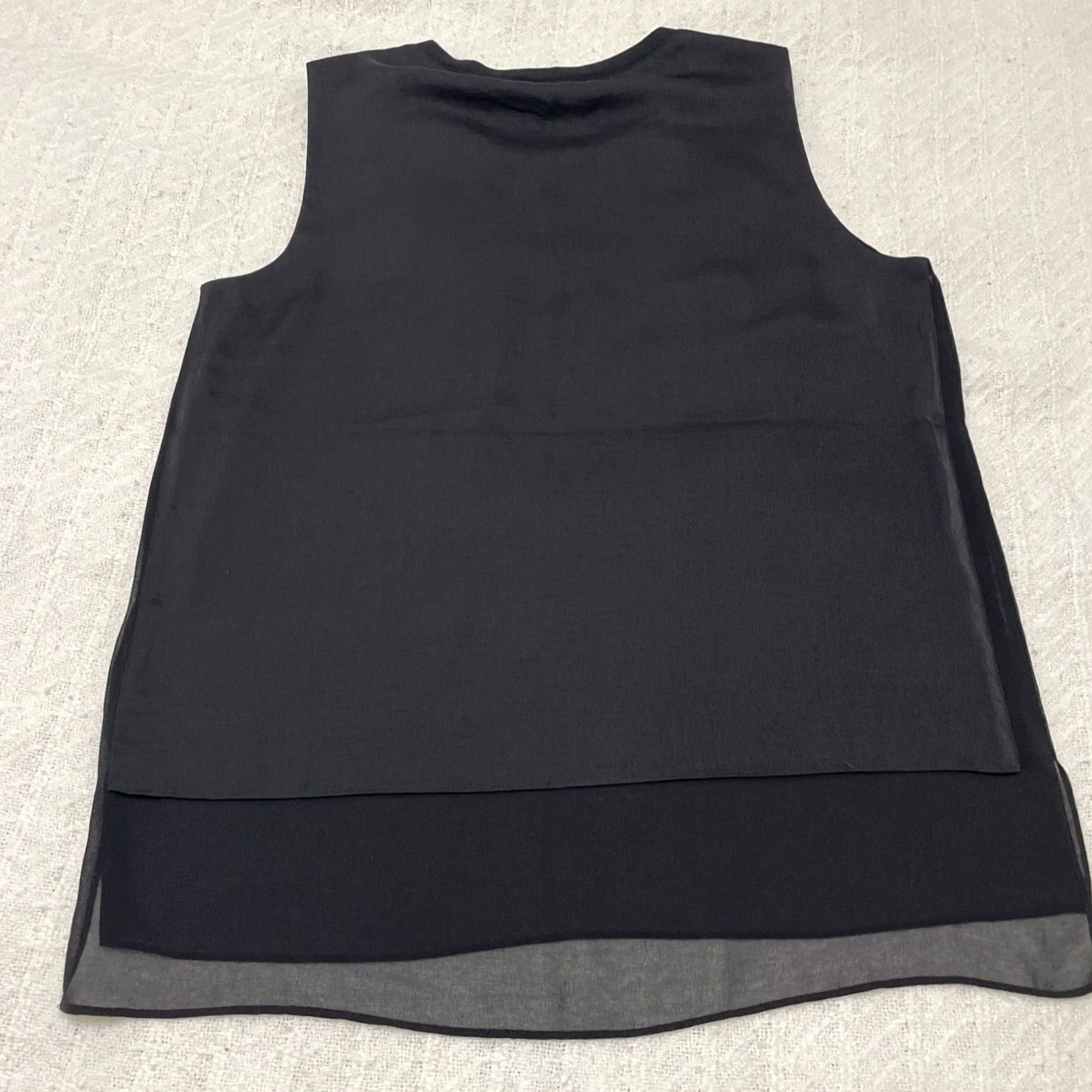 Scotch & Soda NWT Scotch & Soda Maison Scotch Black Tank Top Sheer Panel Layered Sz L (Size L) Womens Tank Top Black Sheer 98$ Size L / US 10 / IT 46 - 6 Thumbnail