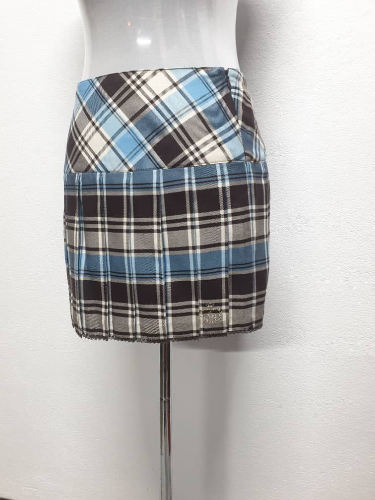 Angel Blue Angel blue Checkered blue colour Mini Skirt Size 28" / US 6 / IT 42 - 5 Thumbnail