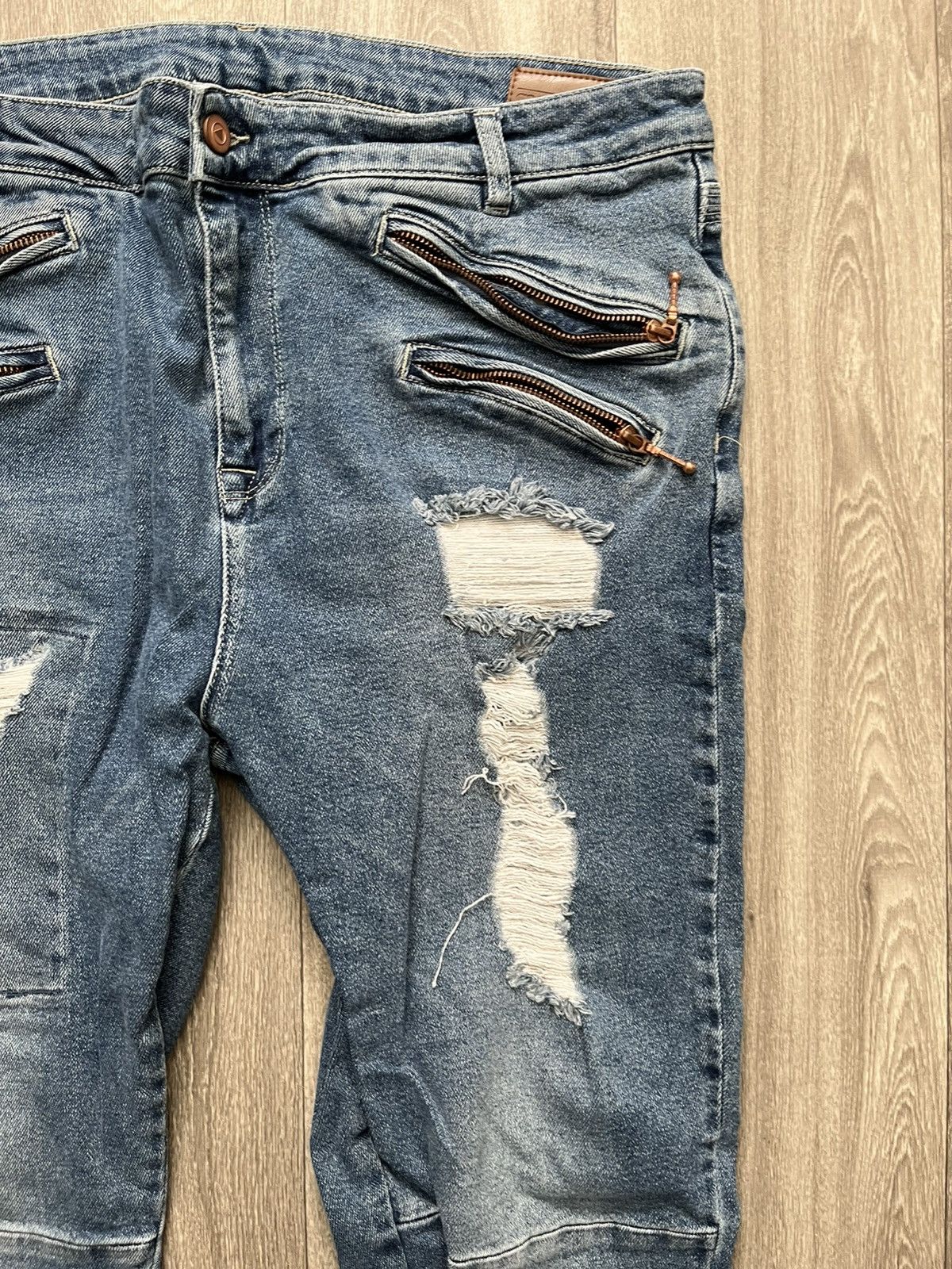 Asos ASOS Skinny Ripped and Zipped Jeans Size US 38 / EU 54 - 6 Thumbnail