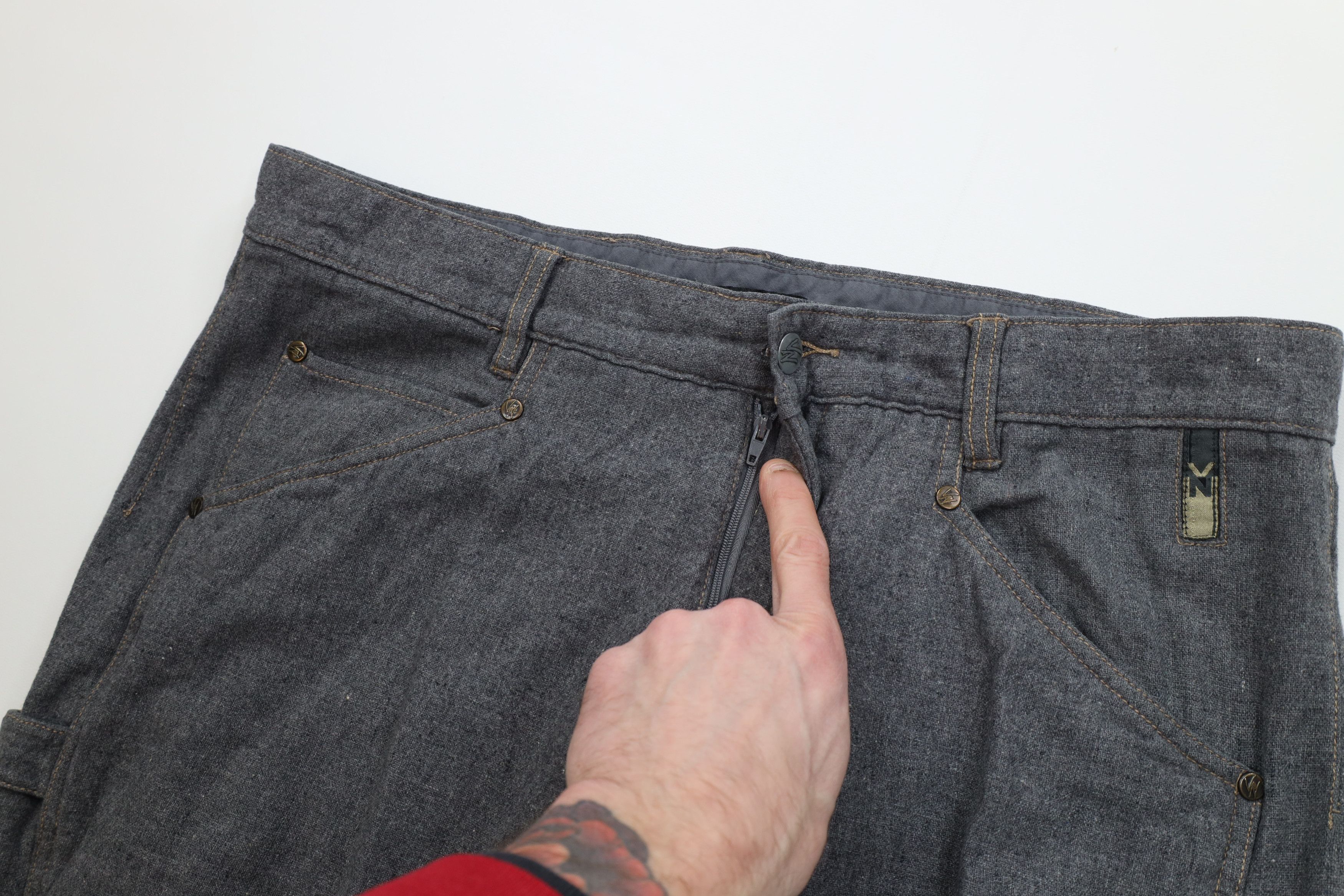 Vintage Vintage 90s Streetwear Gabardine Baggy Wide Leg Pants Gray Size US 38 / EU 54 - 8 Thumbnail