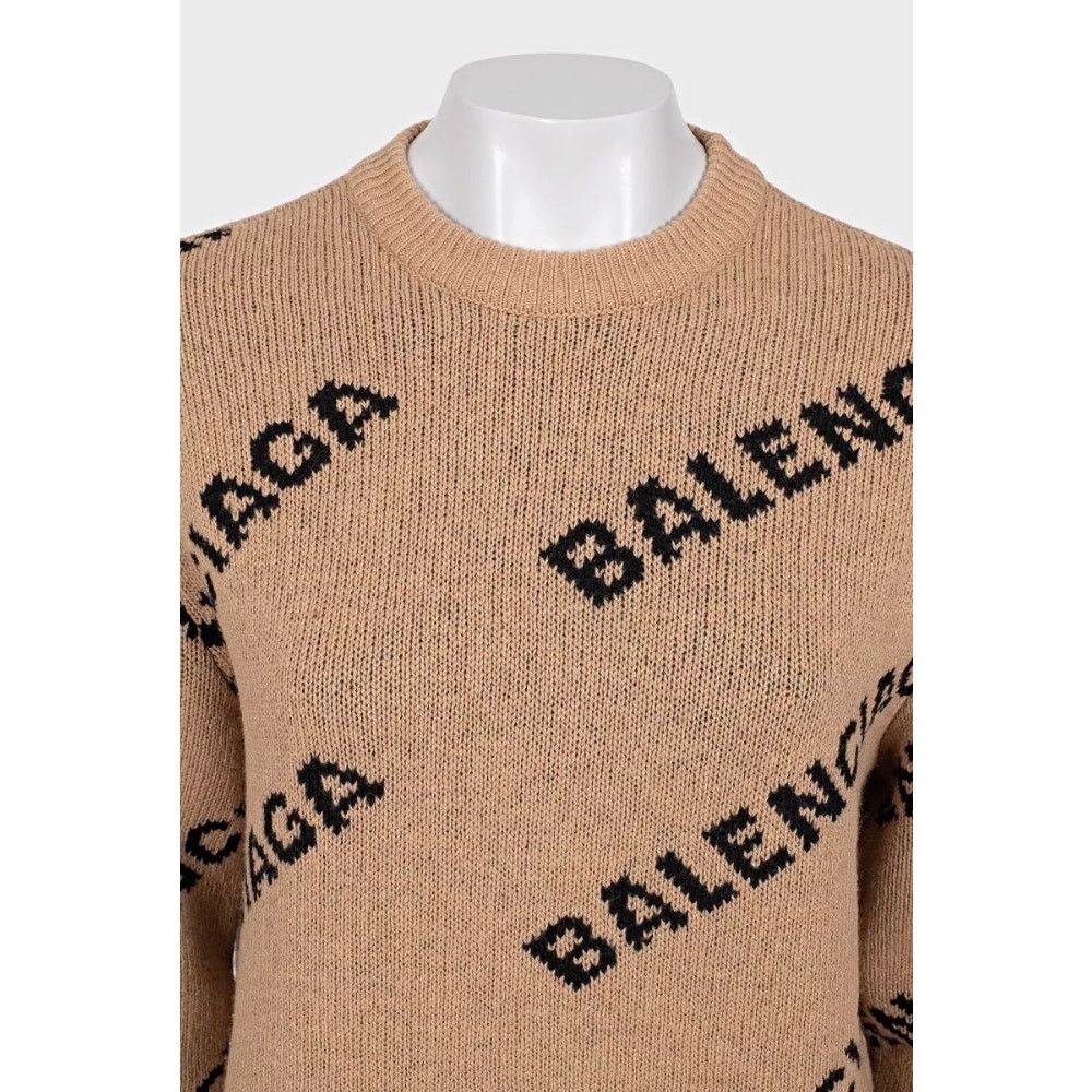 Balenciaga Balenciaga Brown Oversized Wool Sweater - Sz XS Size XS / US 0-2 / IT 36-38 - 4 Thumbnail