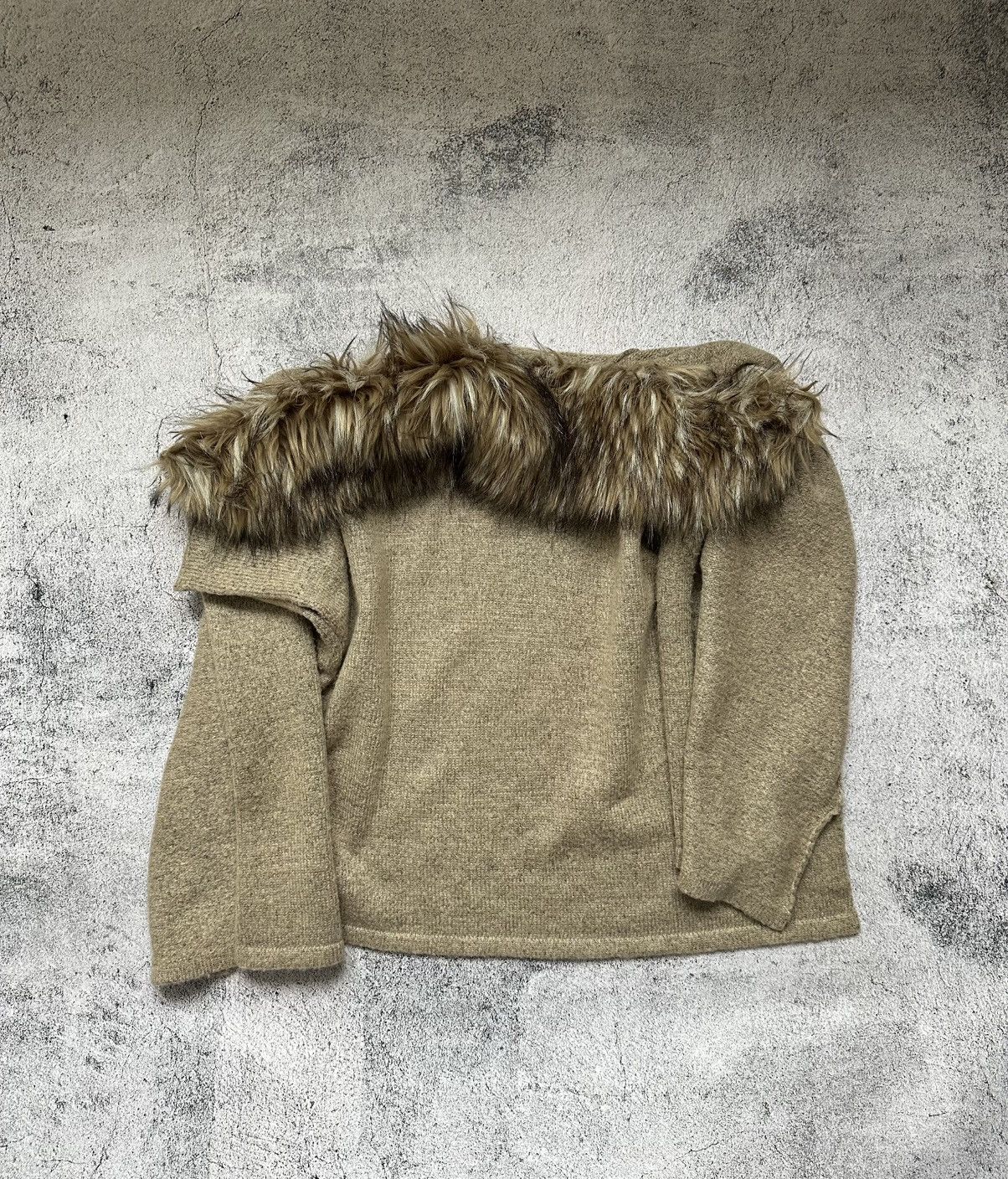 Japanese Brand Faux Fur Cape Archive Fit Women's Beige Size M / US 6-8 / IT 42-44 - 2 Thumbnail