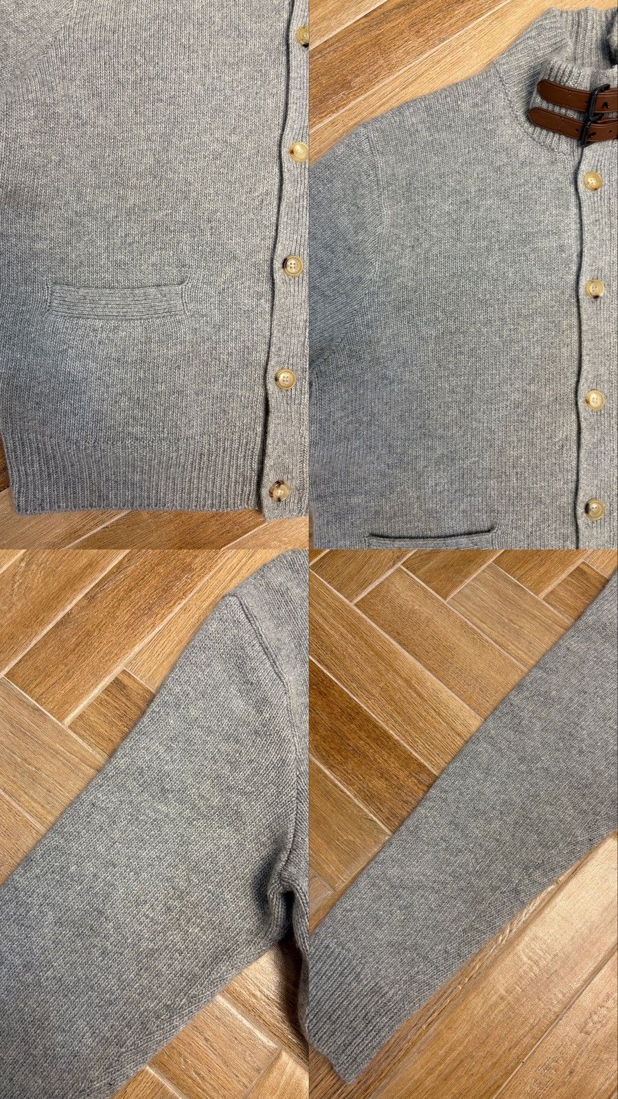Ralph Lauren Purple Label Ralph Lauren Purple Label Cashmere Leather Cardigan Sweater Size US XL / EU 56 / 4 - 12 Thumbnail