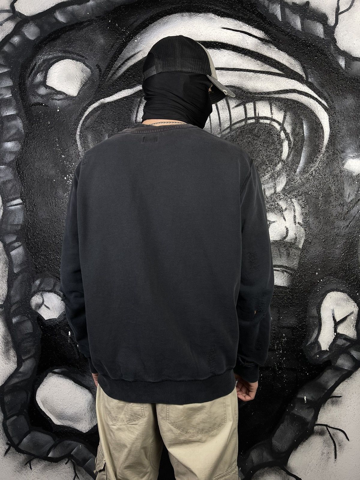 Designer × Diesel Diesel Graphic Print Wolf Distressed Sweatshirt Men’s Size US XL / EU 56 / 4 - 14 Thumbnail
